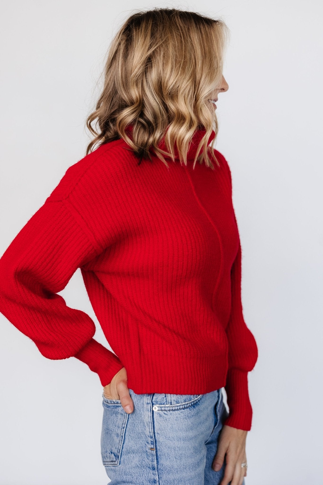 Frannie Knit Turtleneck Sweater | Red High Quality For Sale