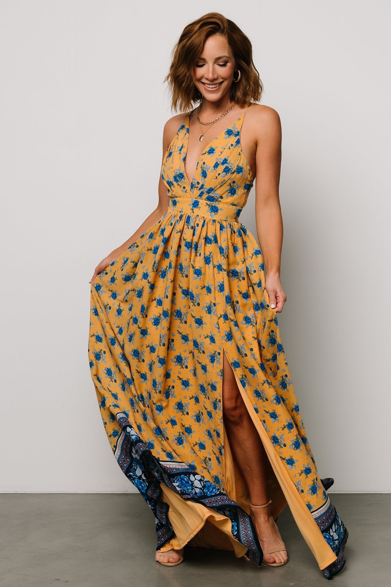 Brylee Maxi Dress | Mustard + Navy Release Dates Cheap Online