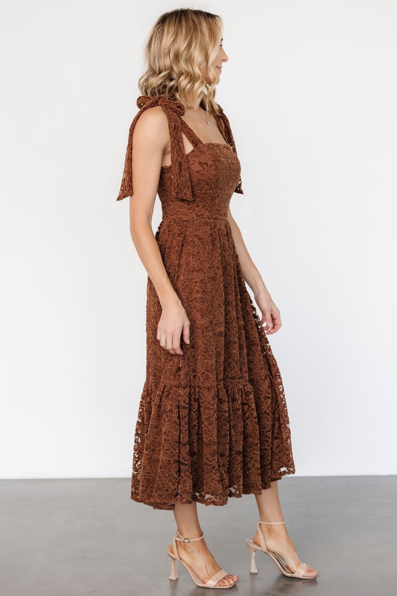 Hestia Lace Midi Dress | Brown Sale For Cheap