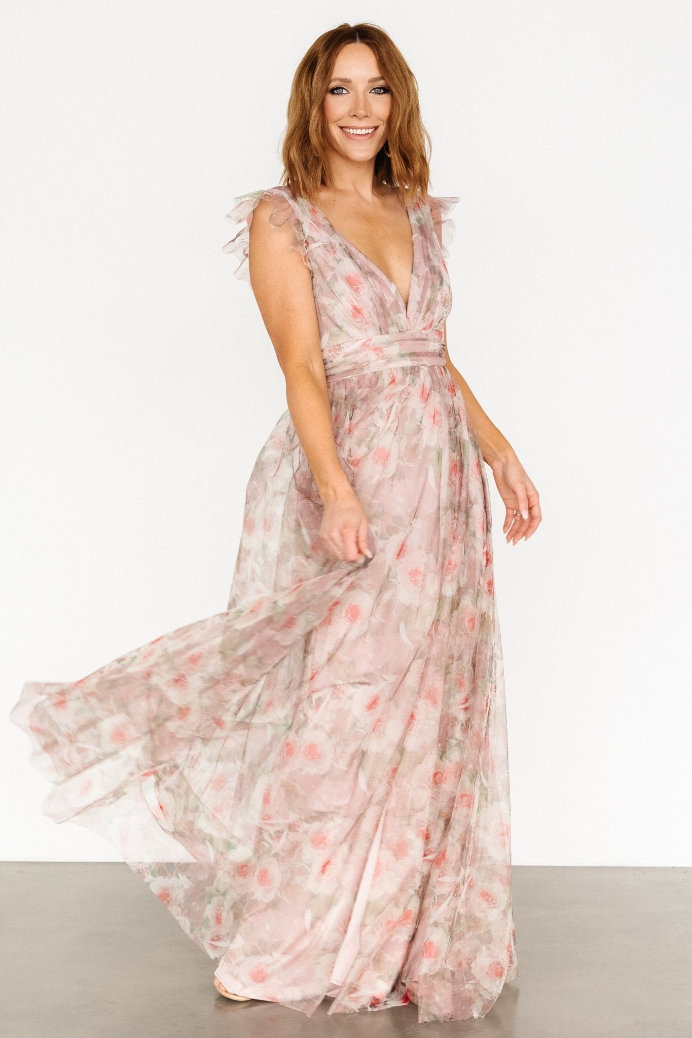 Carmine Maxi Dress | Mauve Floral Cheap Sale How Much