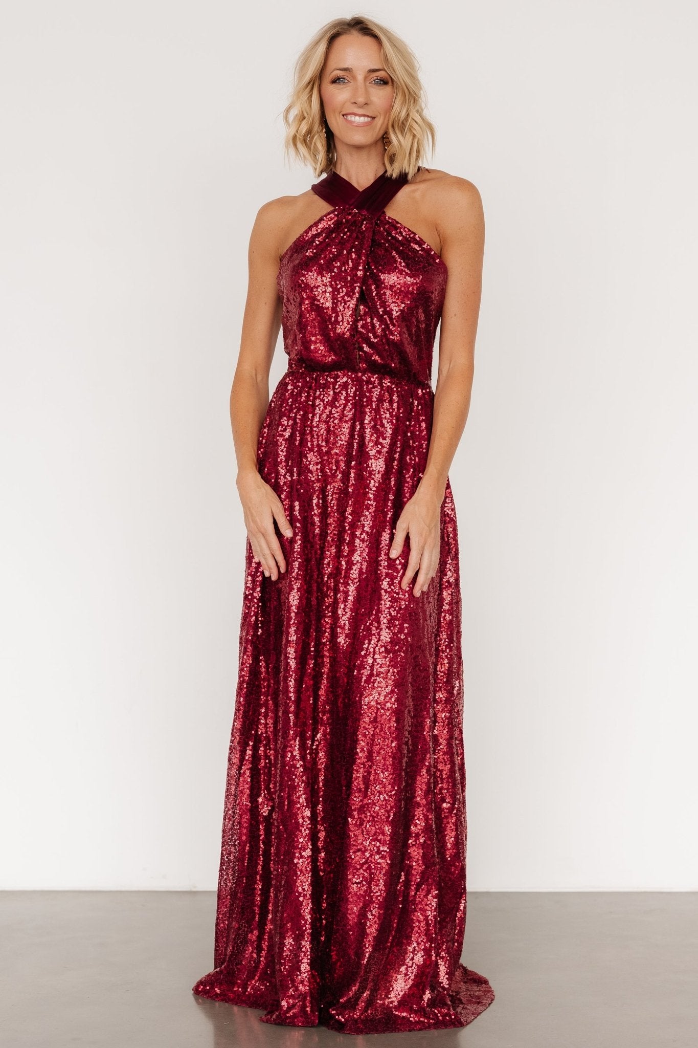 Khai Sequin Maxi Dress | Burgundy Cheap New Arrival