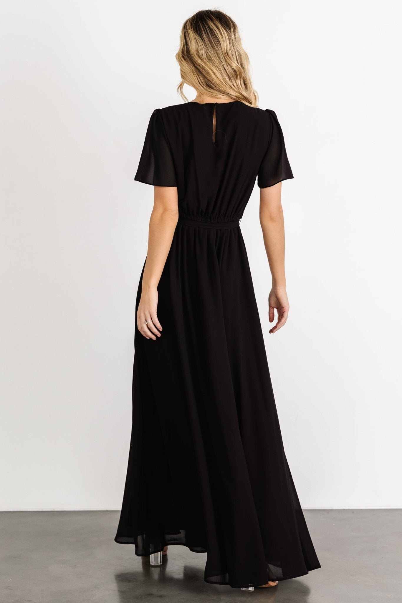 Naomi Short Sleeve Maxi Dress | Black Discounts Sale Online