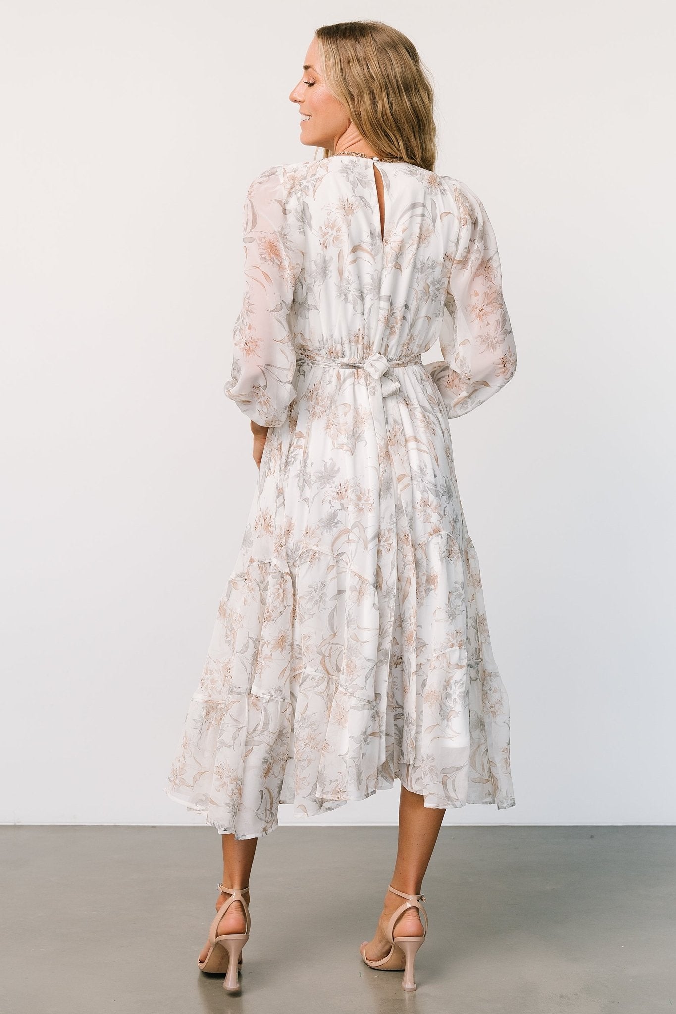 Raven Midi Dress | Off White Floral Sale Affordable