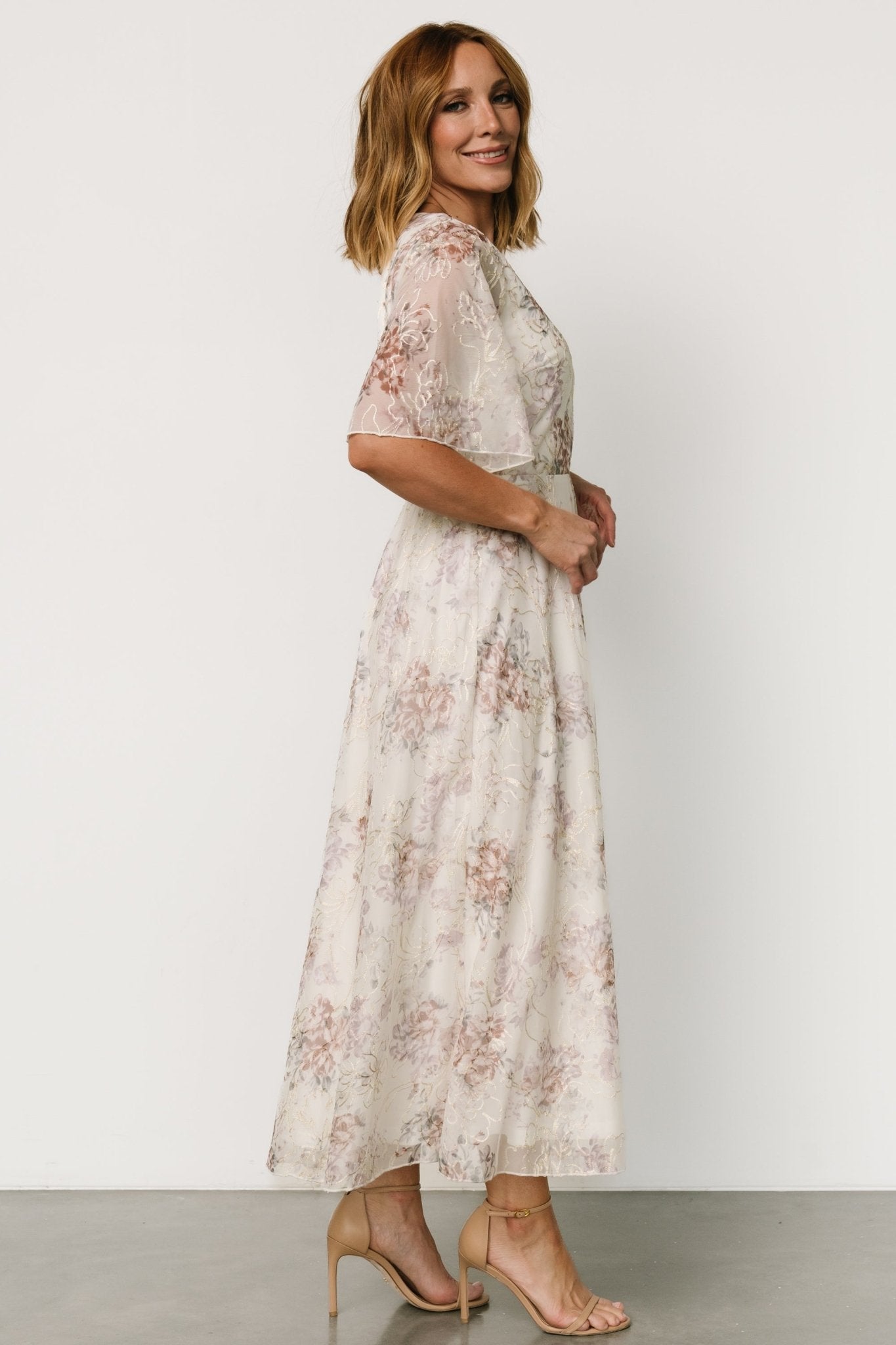 Kathreen Midi Dress | Ivory Floral Discount Cost