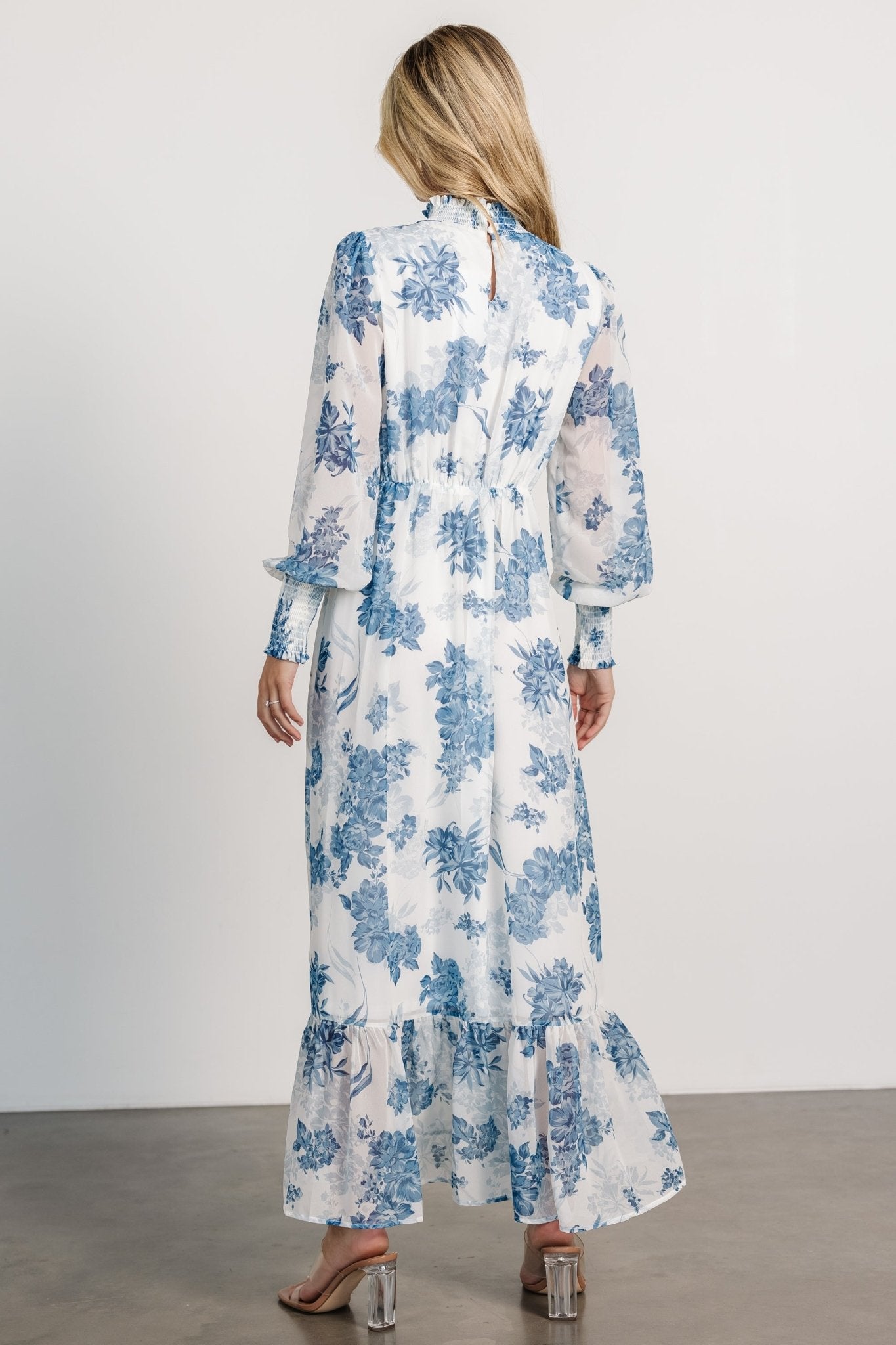 Luciana Maxi Dress | Off White + Blue Discount 2025 New