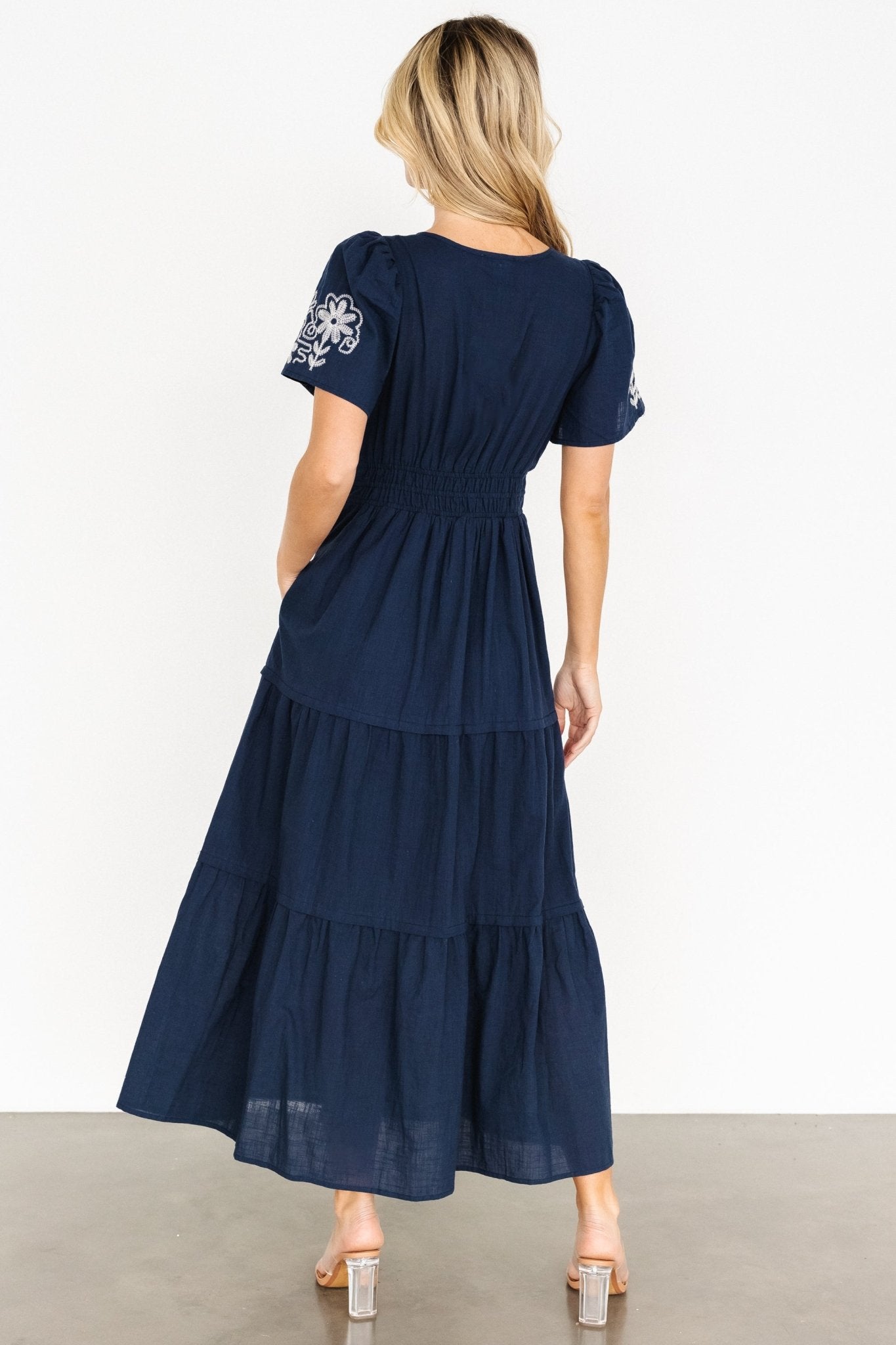 Kennedy Embroidered Maxi Dress | Blue Low Cost Sale Online