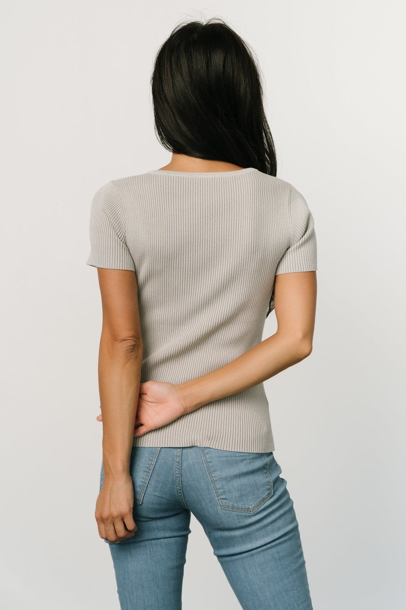 Nico Ribbed Top | Gray Online Cheap Pice