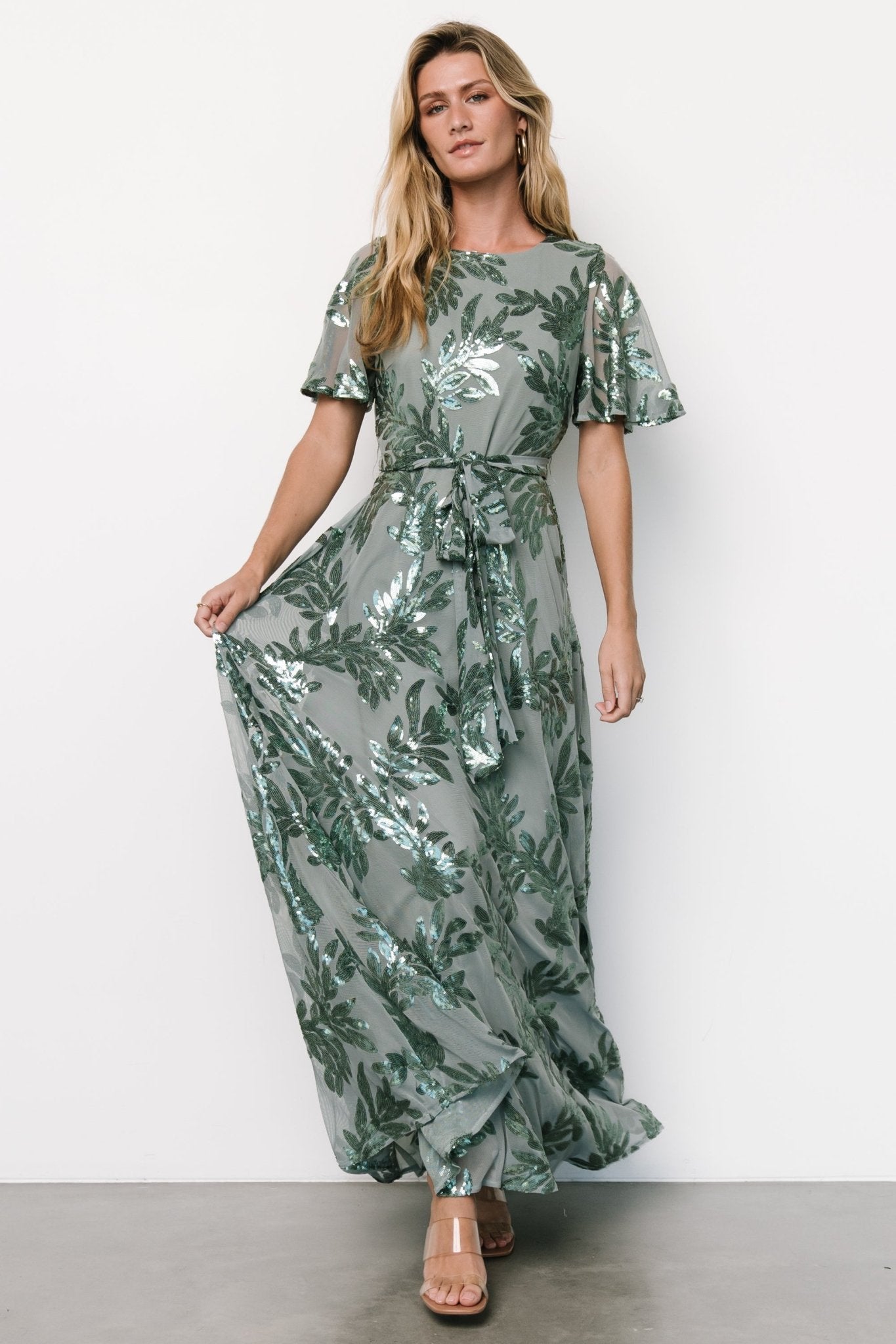 Muse Sequin Maxi Dress | Eucalyptus Clearance Store Sale Online