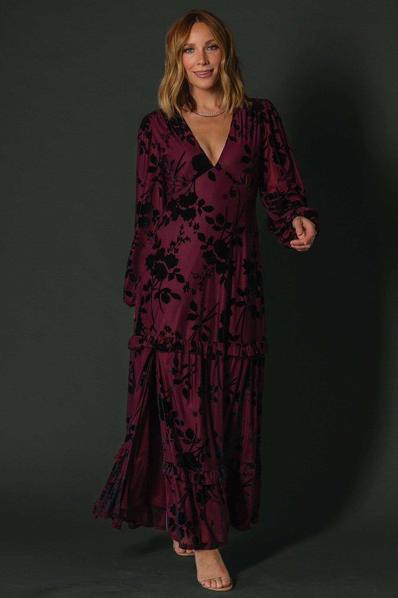 Liana Velvet Embossed Maxi Dress | Mulberry Free Shipping Outlet Locations