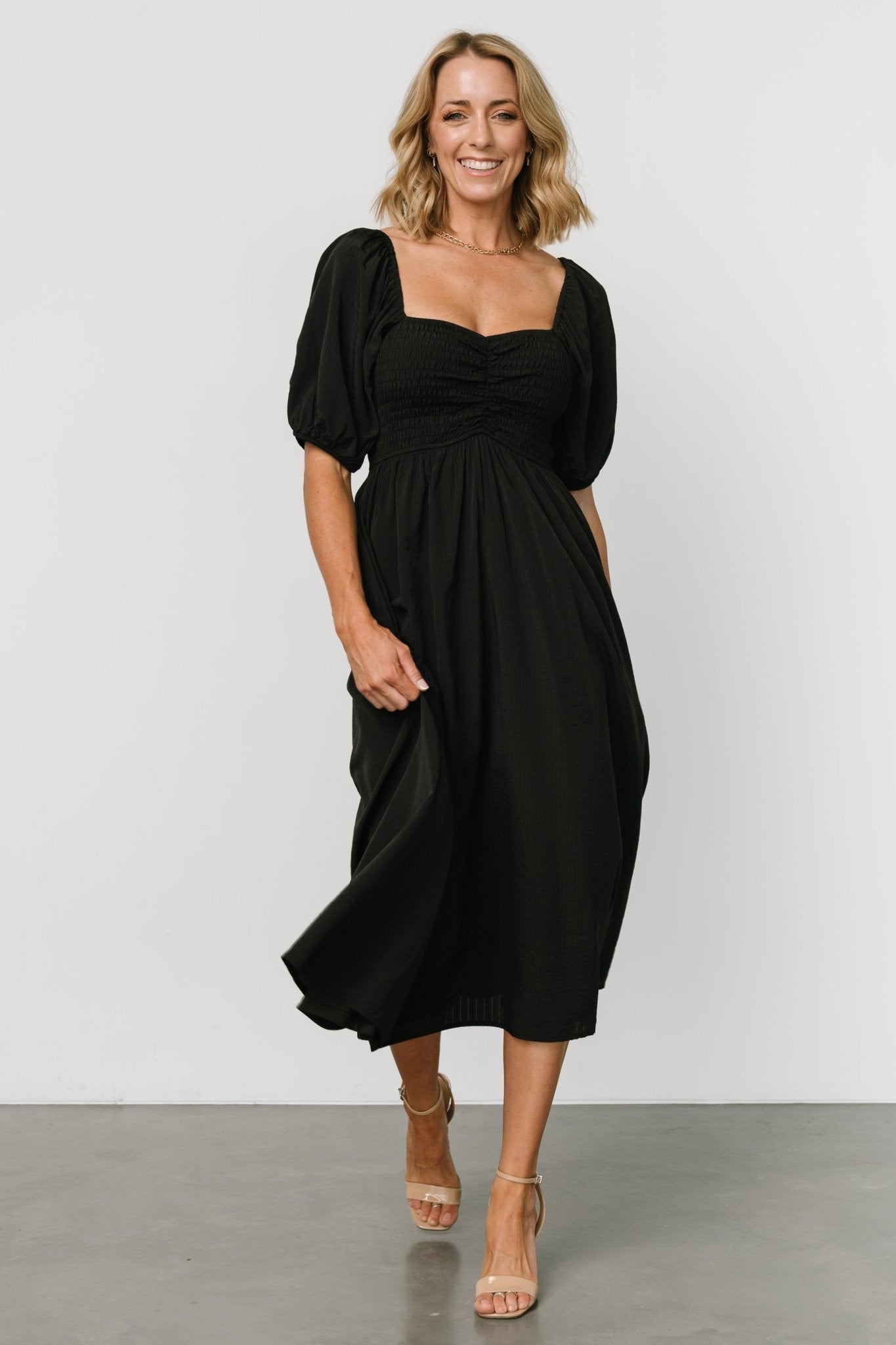 Stefania Midi Dress | Black For Sale Free Shipping