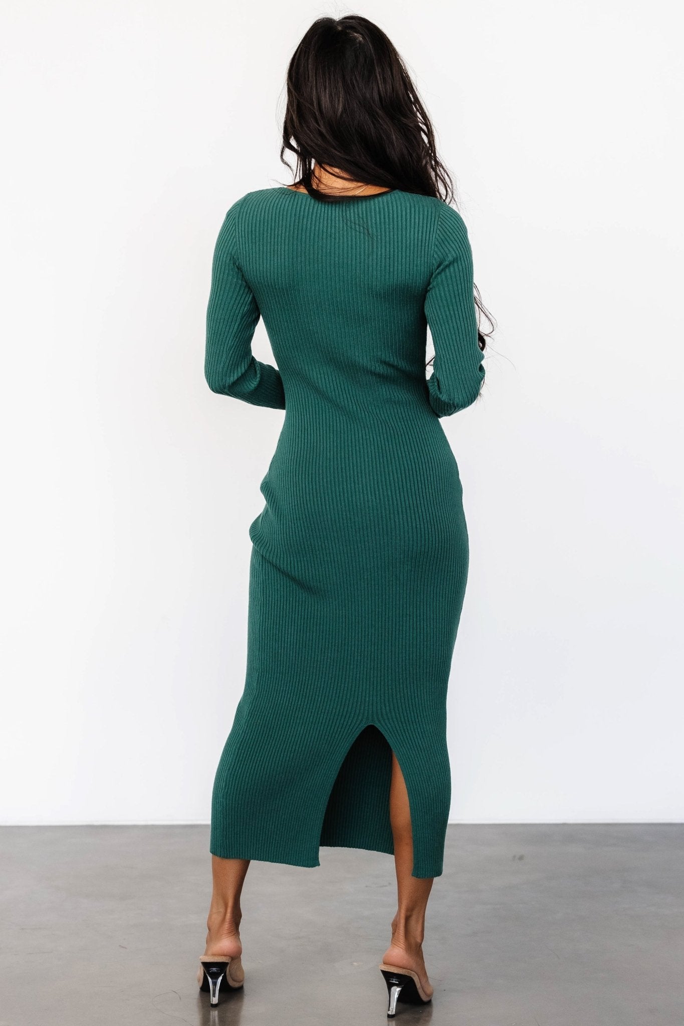 Kendall Ribbed Midi Dress | Green Pictures Cheap Online