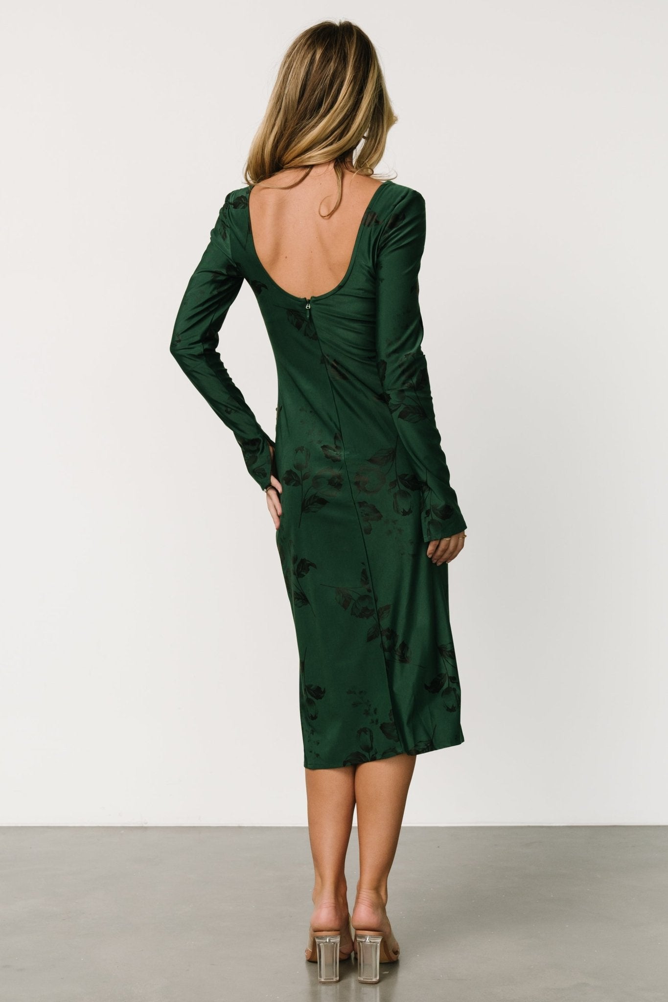 McQueen Midi Dress | Green + Black Low Cost For Sale