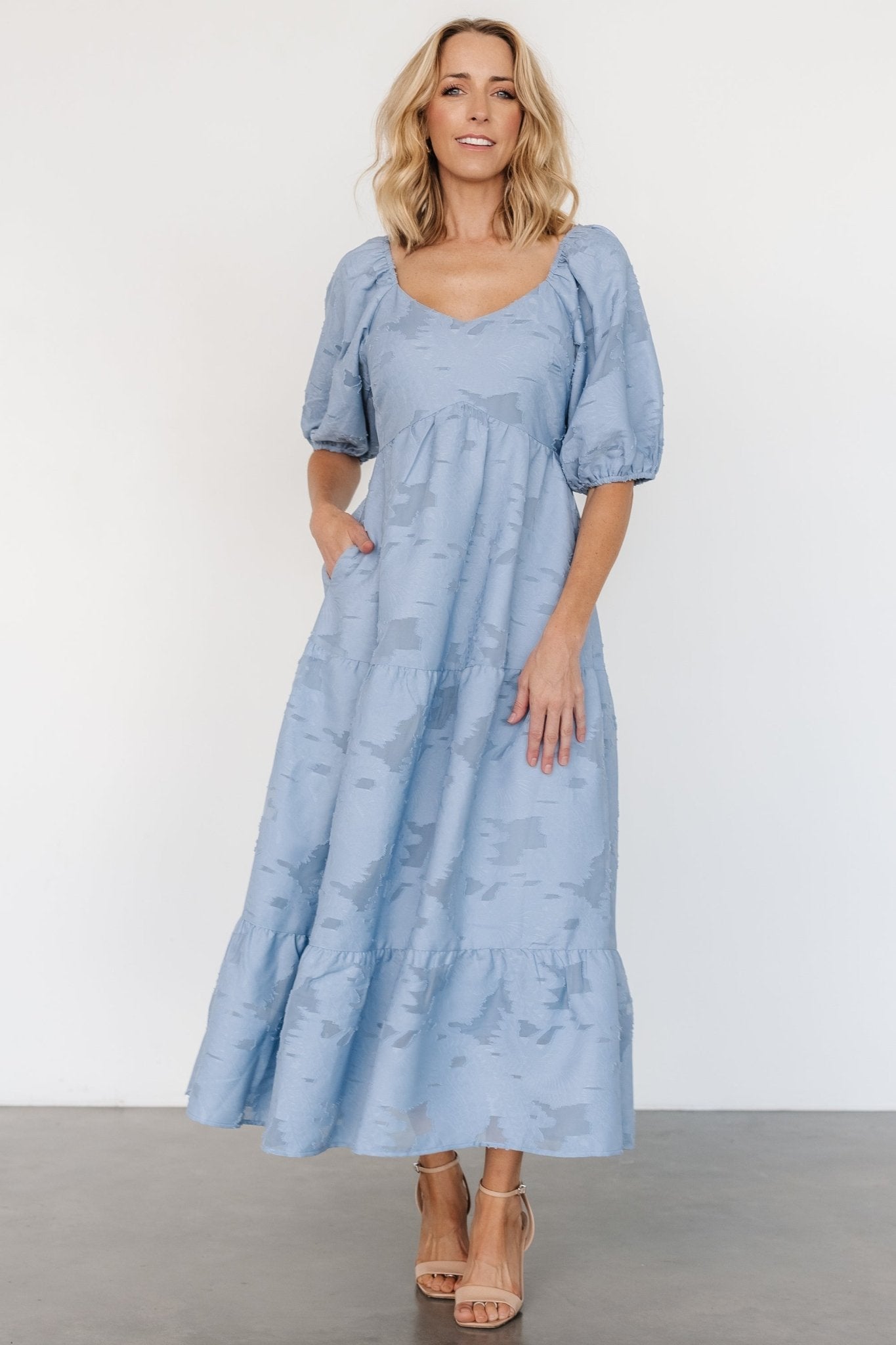 Hayward Dress | Dusty Blue Cheap Sale Buy