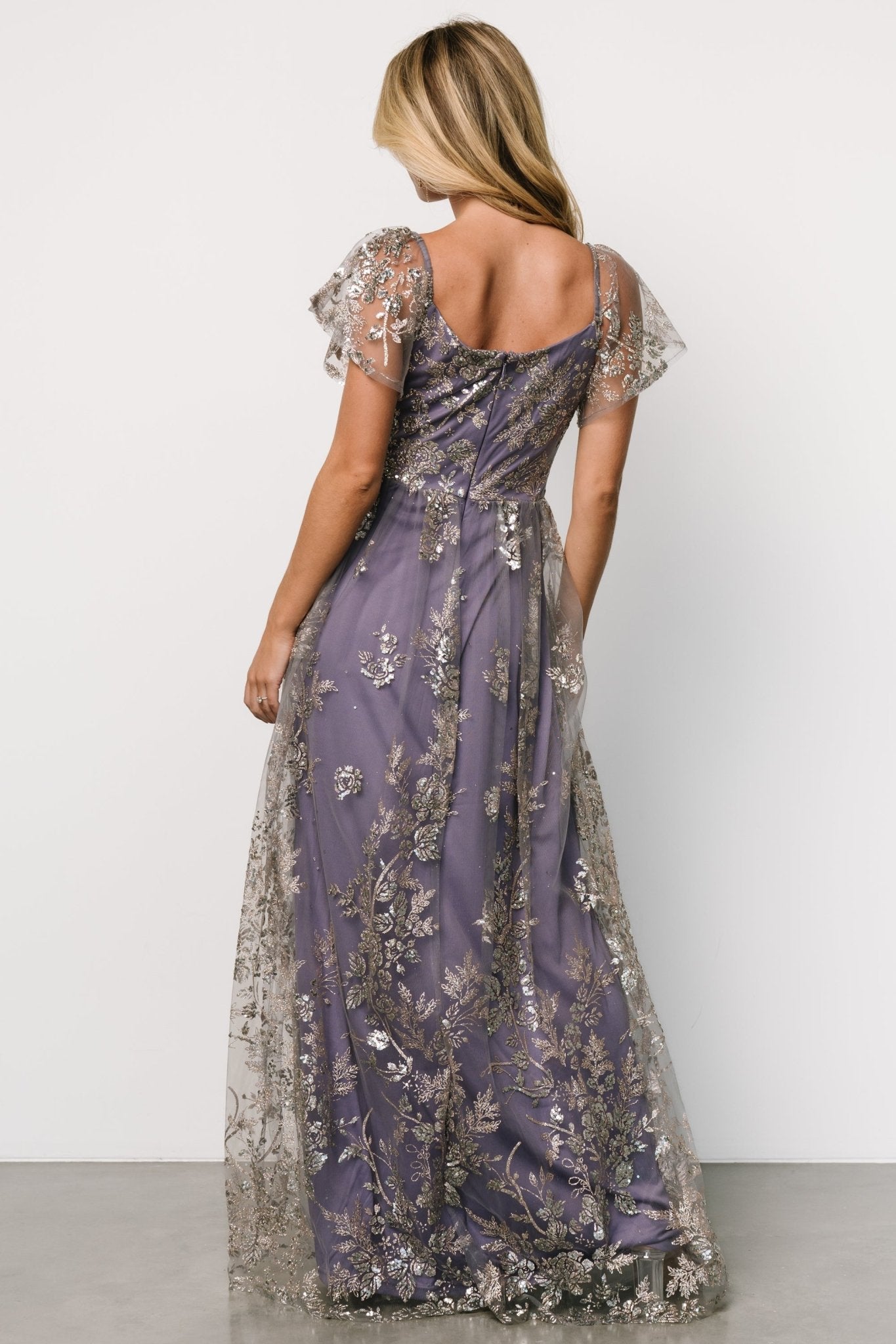 Corinne Shimmer Maxi Gown | Blue + Rose Free Shipping For Nice