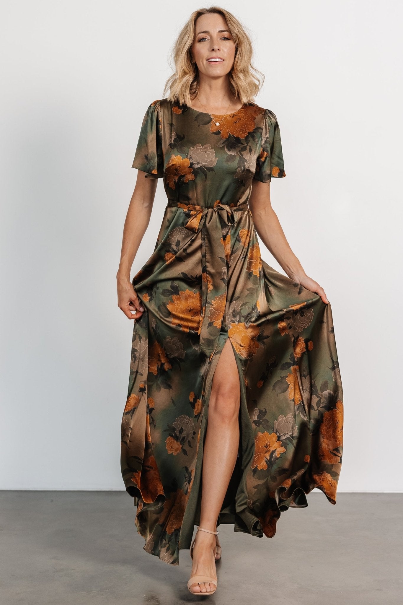 Agnes Satin Maxi Dress | Olive Floral Supply