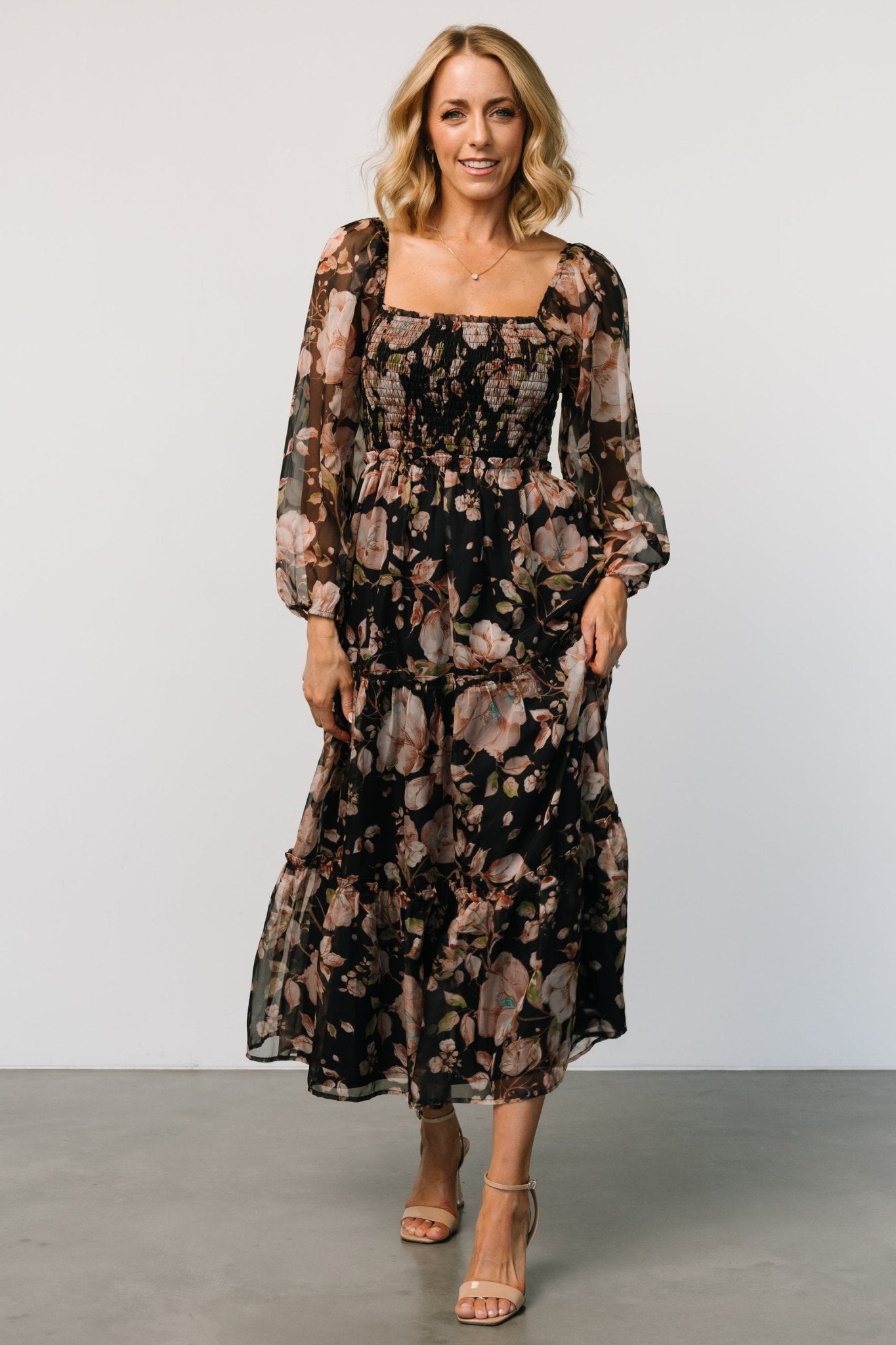 Adeline Smocked Maxi Dress | Midnight Floral For Cheap Online