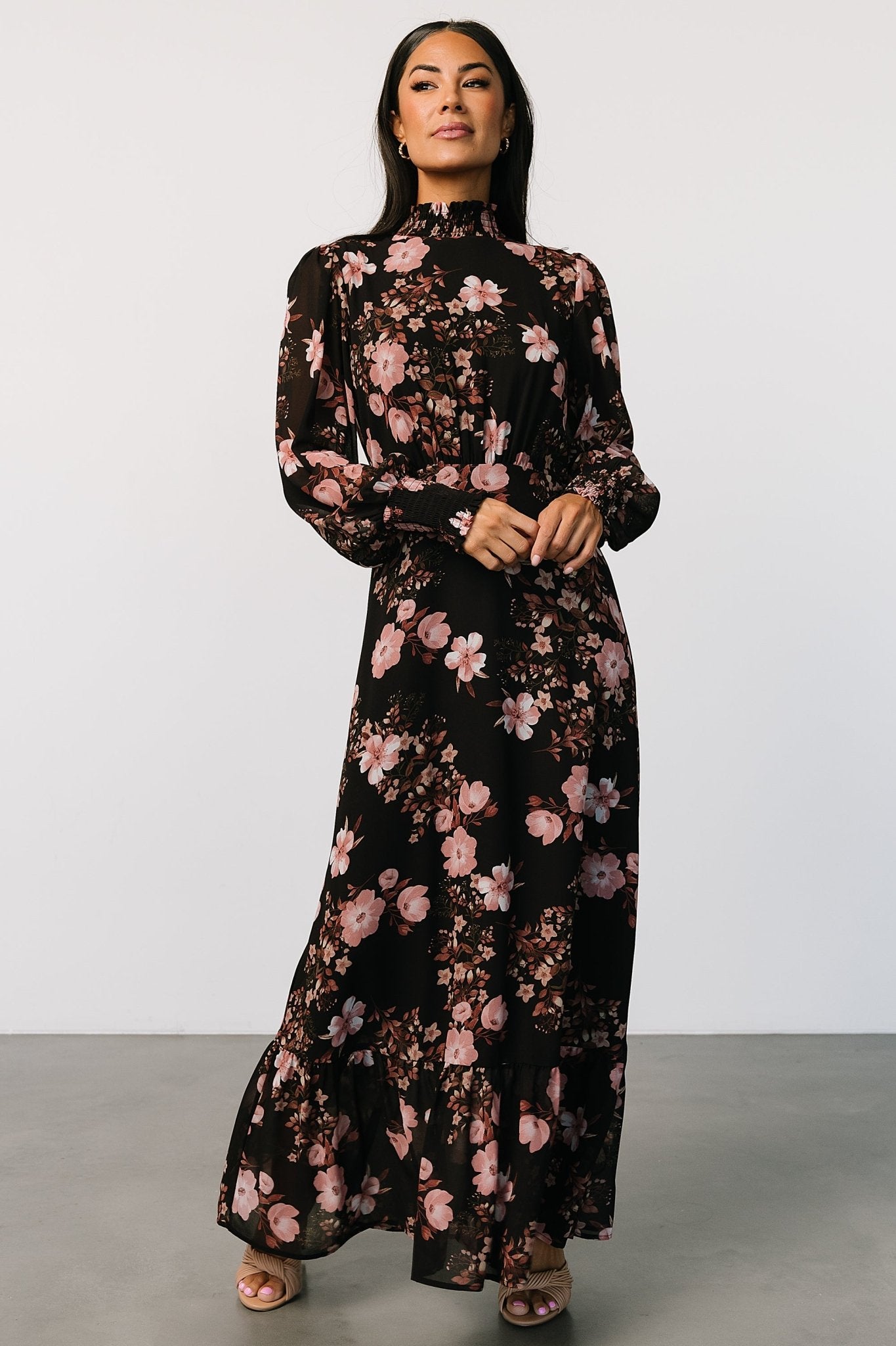 Luciana Maxi Dress | Black + Mauve Sale With Mastercard