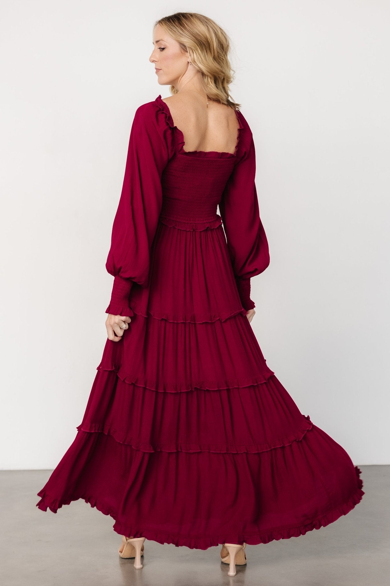 Lana Smocked Maxi Dress | Merlot Discount Nicekicks