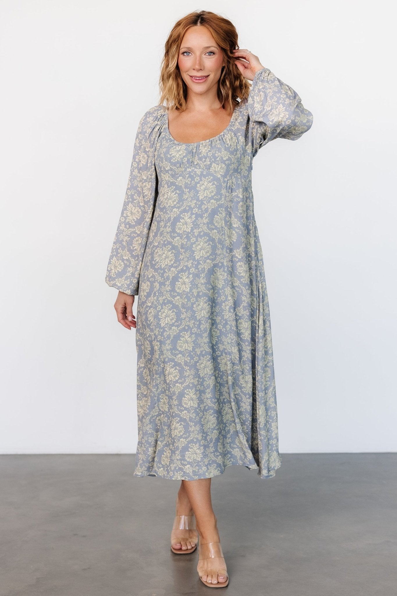 McKinney Dress | Blue + Vintage Cream Floral Buy Cheap Huge Surprise