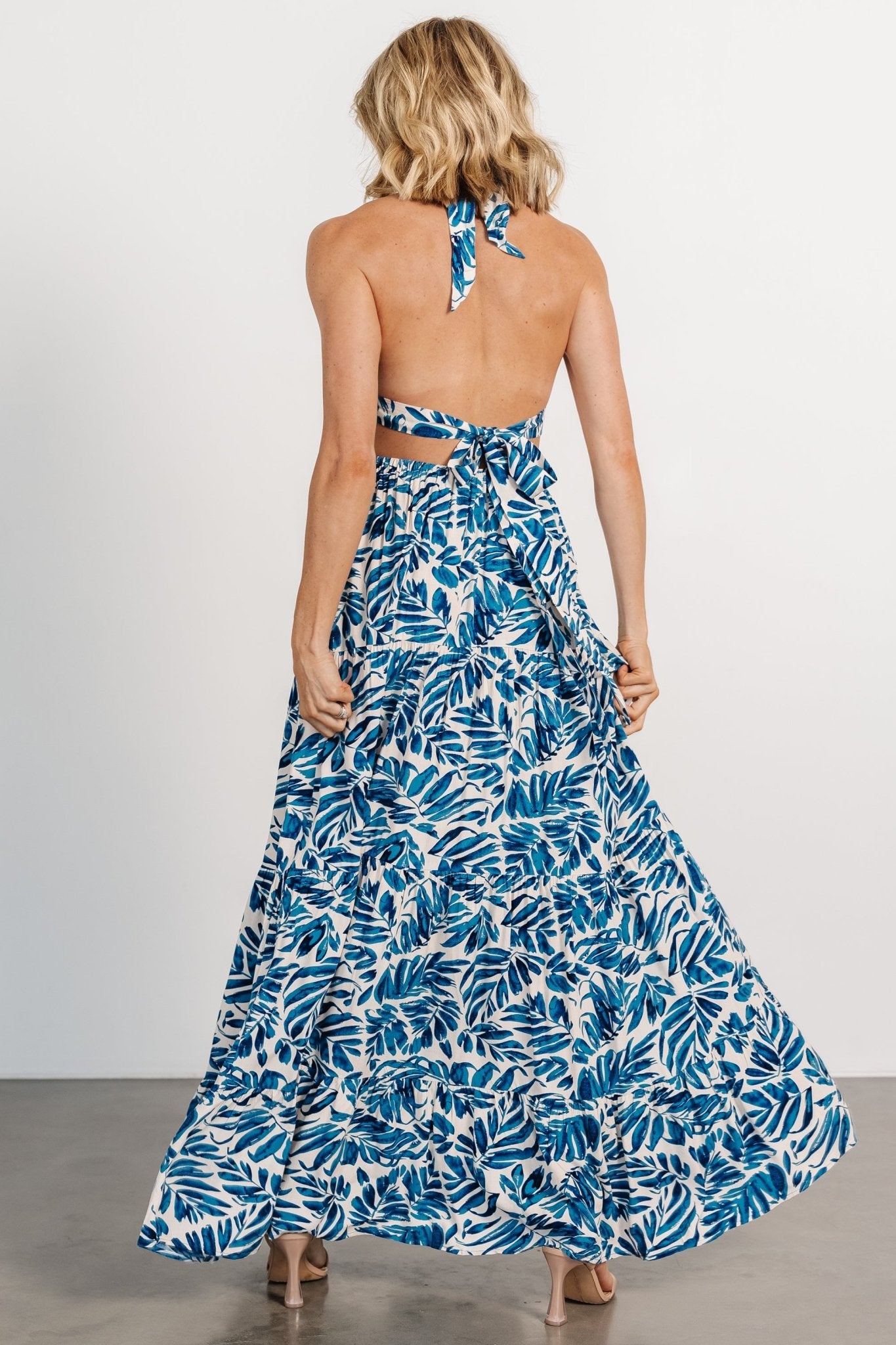 Brett Halter Maxi Dress | Cobalt Print 2025 Cheap Online