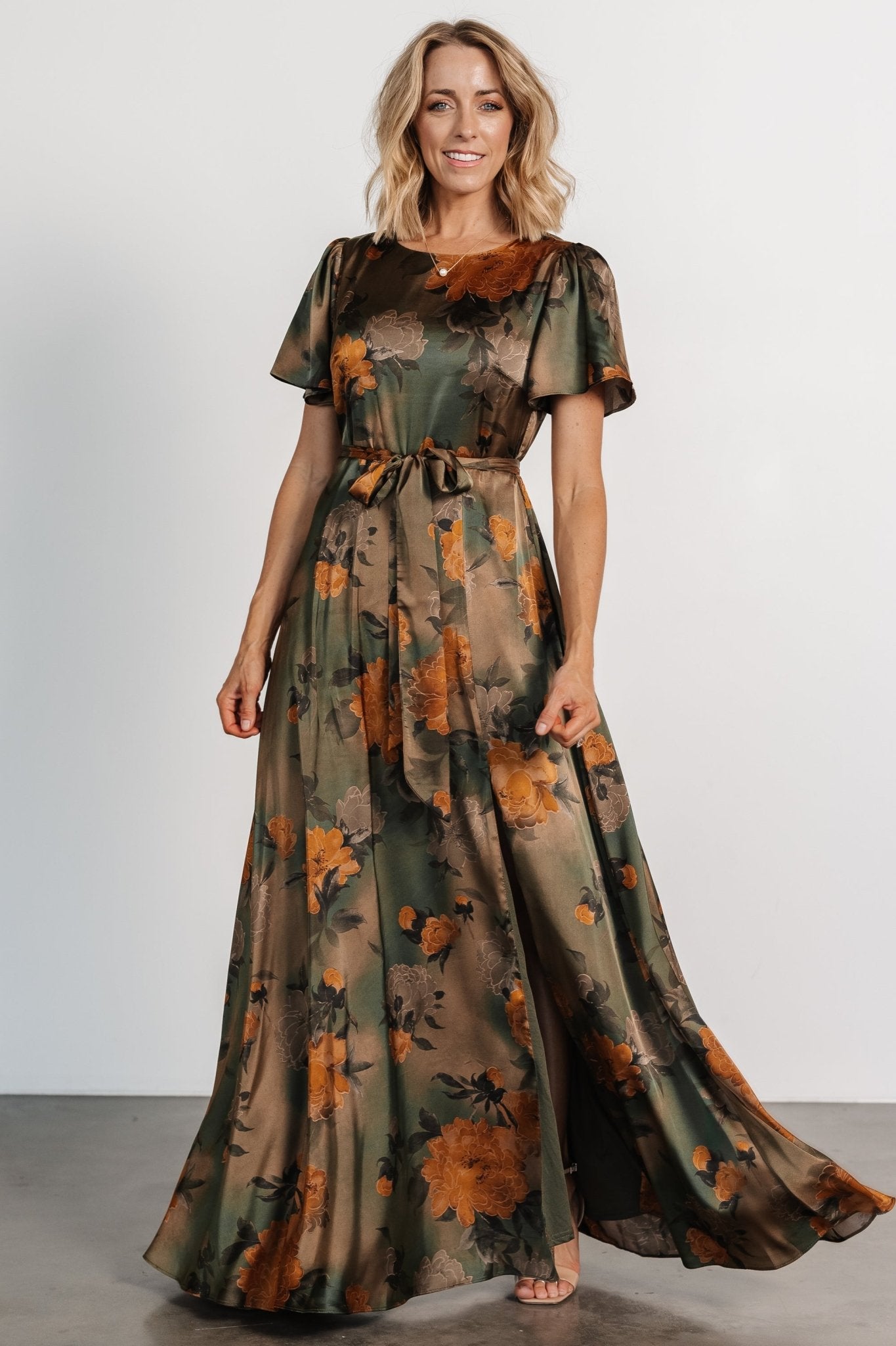 Agnes Satin Maxi Dress | Olive Floral Supply