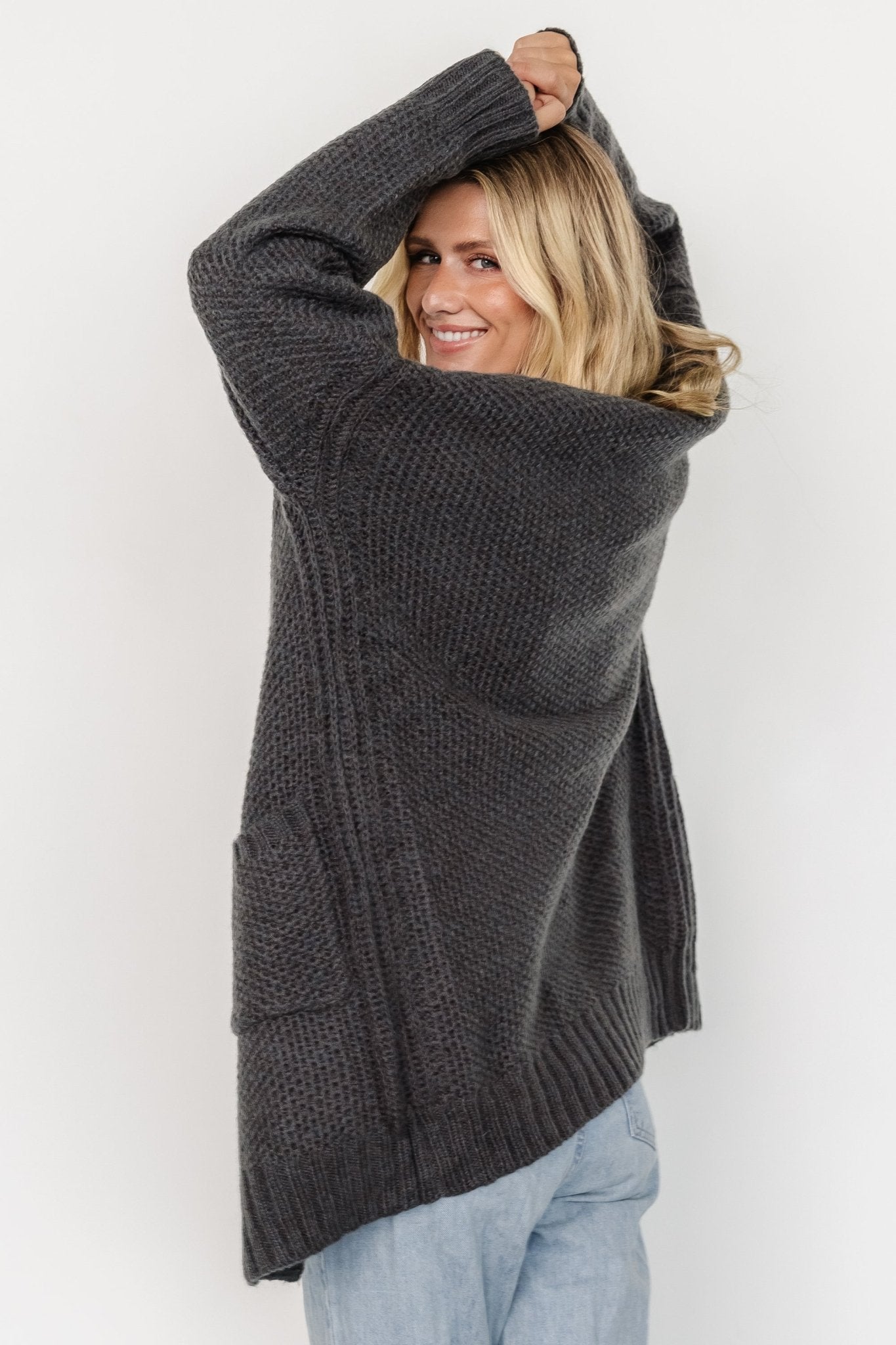 Theodora Knit Cardigan | Charcoal Buy Cheap Clearance