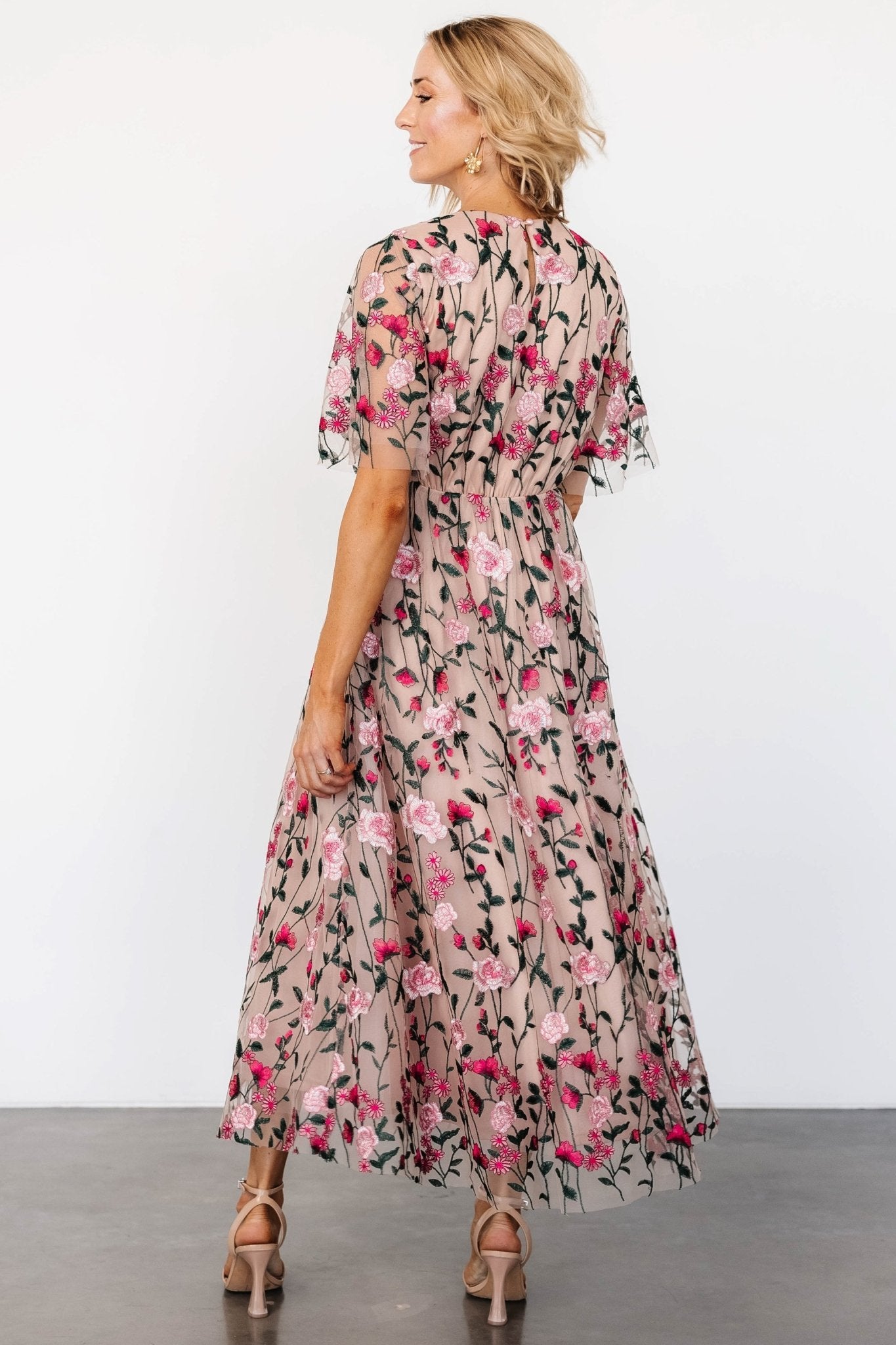 Arabella Embroidered Tulle Maxi Dress | Rose Garden For Cheap