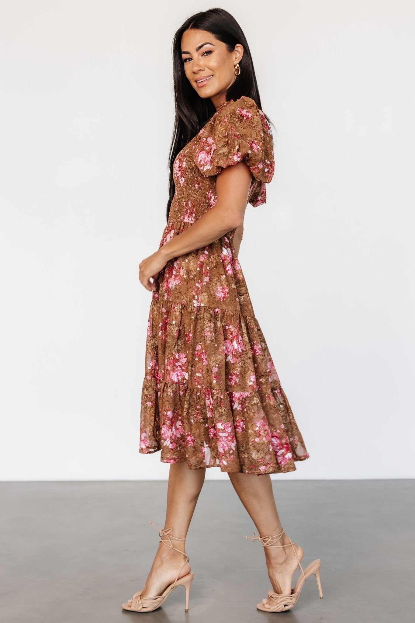 Lizzy Midi Dress | Copper + Pink Cheap Sale Reliable