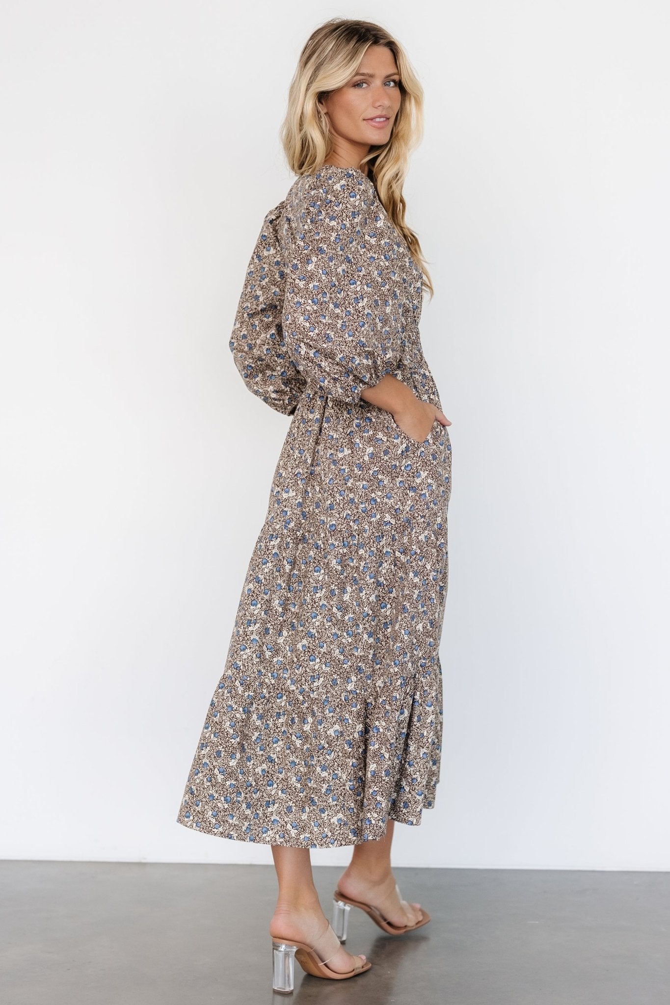 Leona Dress | Brown + Blue Multi Cheap Usa Stockist