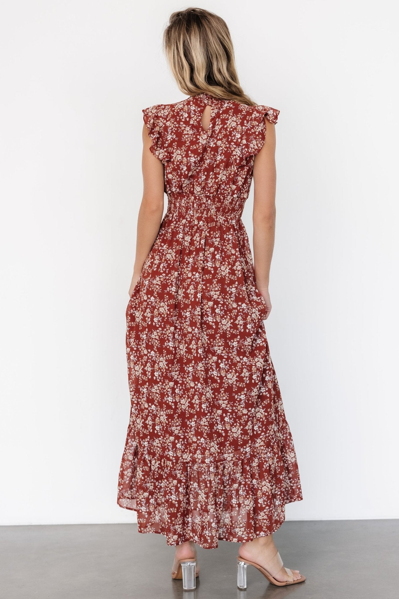 Kearny Ruffle Maxi Dress | Rust Print In China Cheap Pice