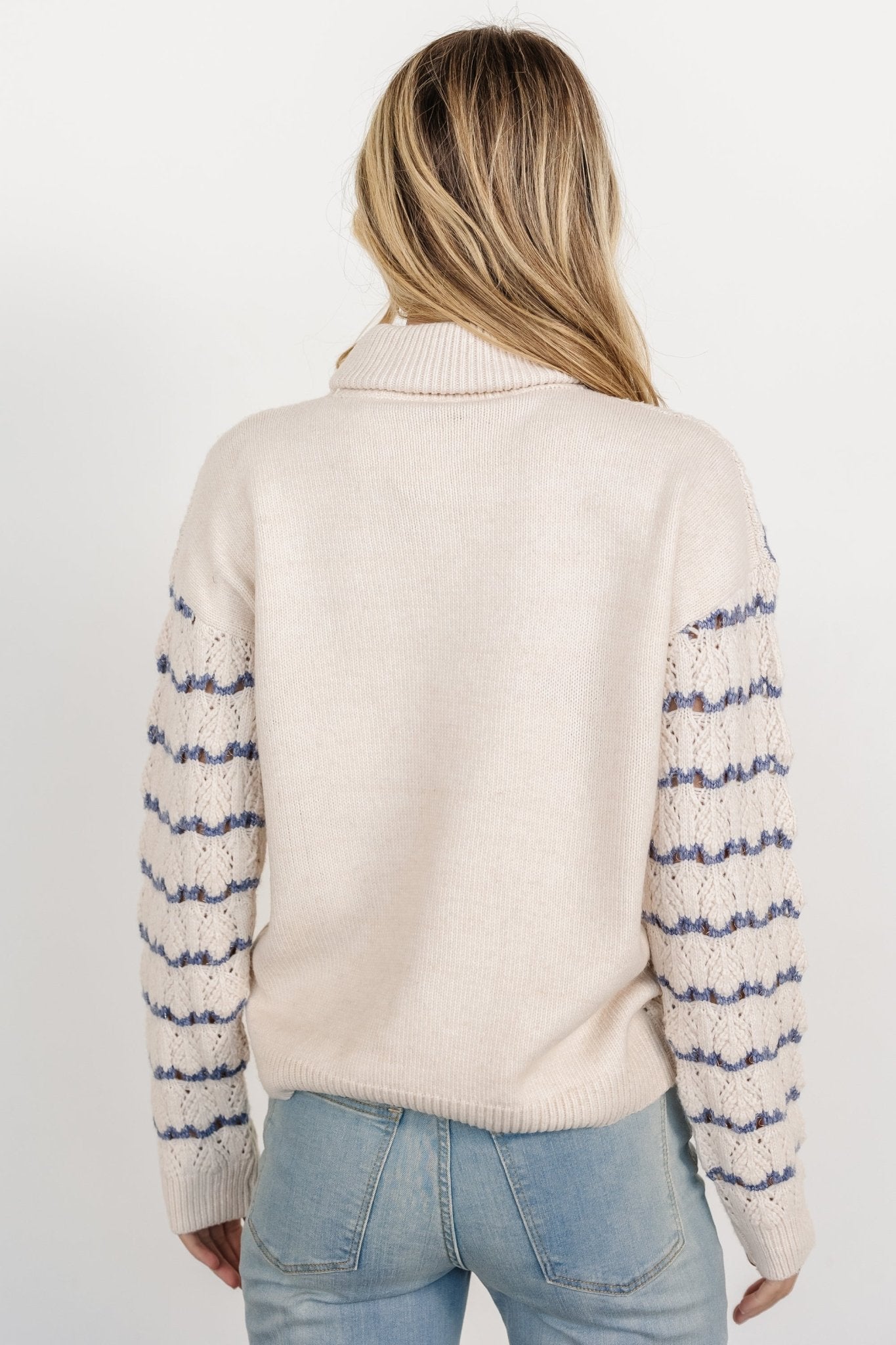 Hollis Knit Sweater | Ivory + Blue Buy Cheap Visit New