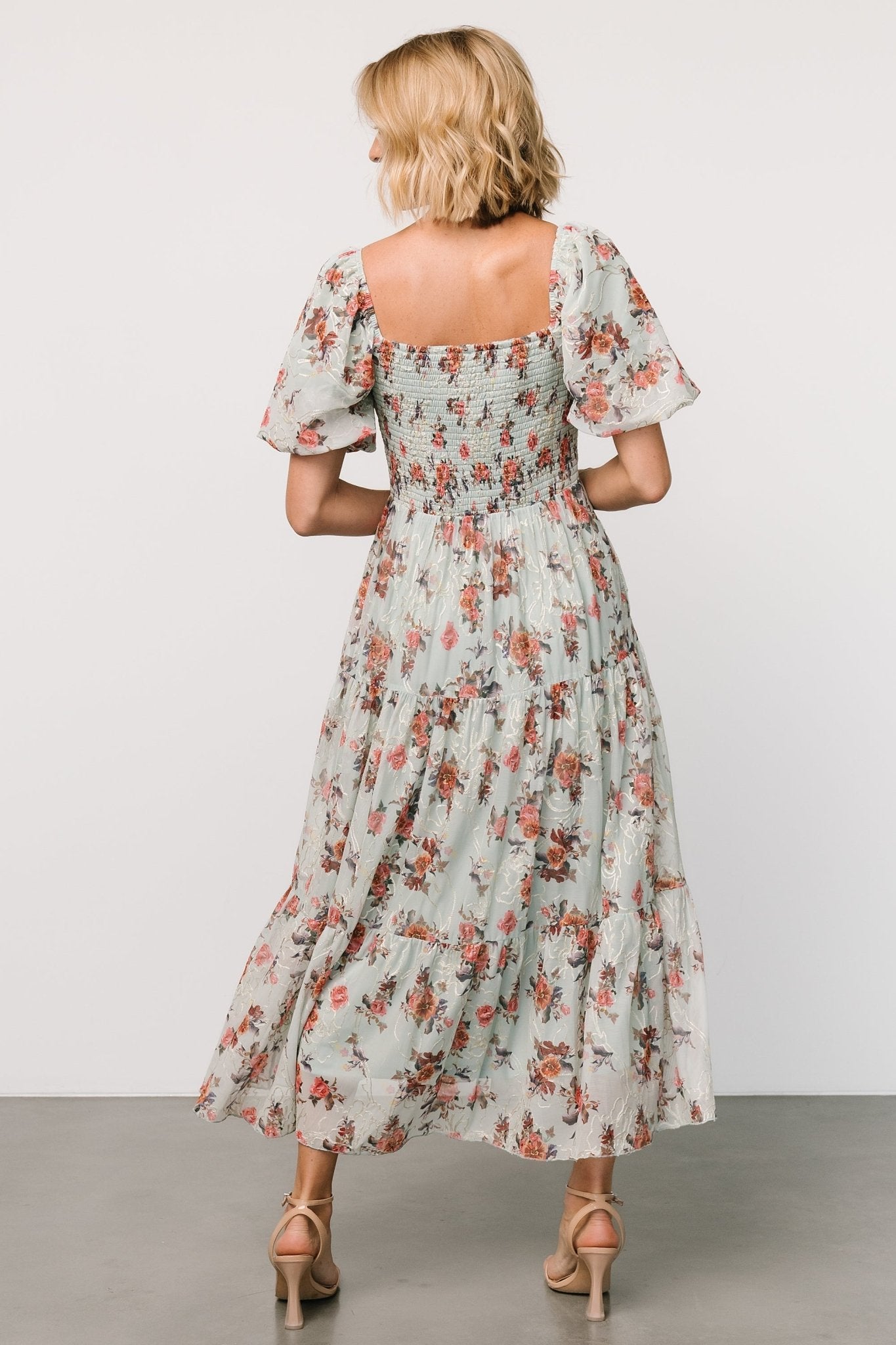 Annabeth Midi Dress | Eucalyptus Floral Clearance With Mastercard