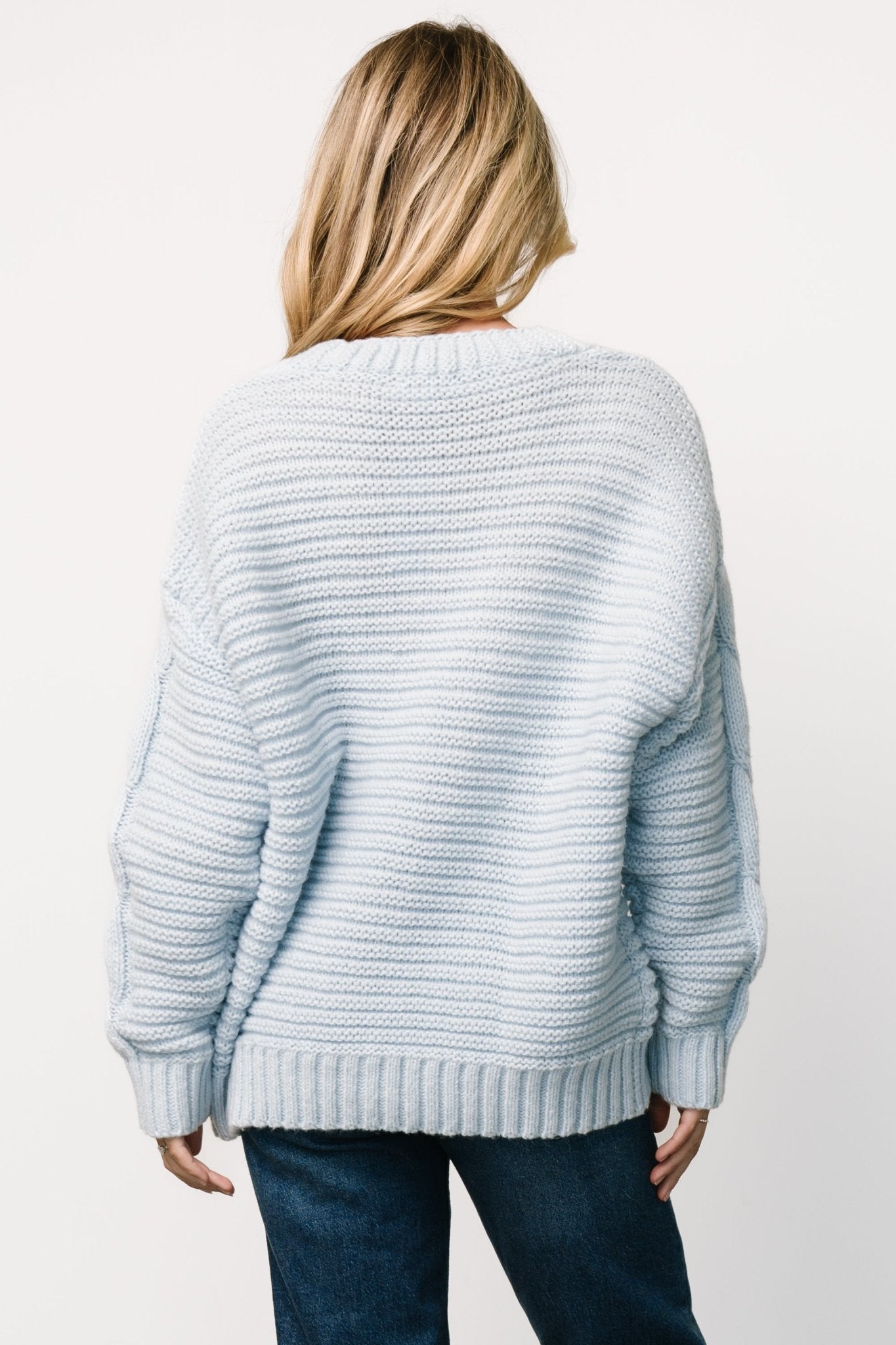 Ames Cable Knit Cardigan | Light Blue With Paypal Low Pice