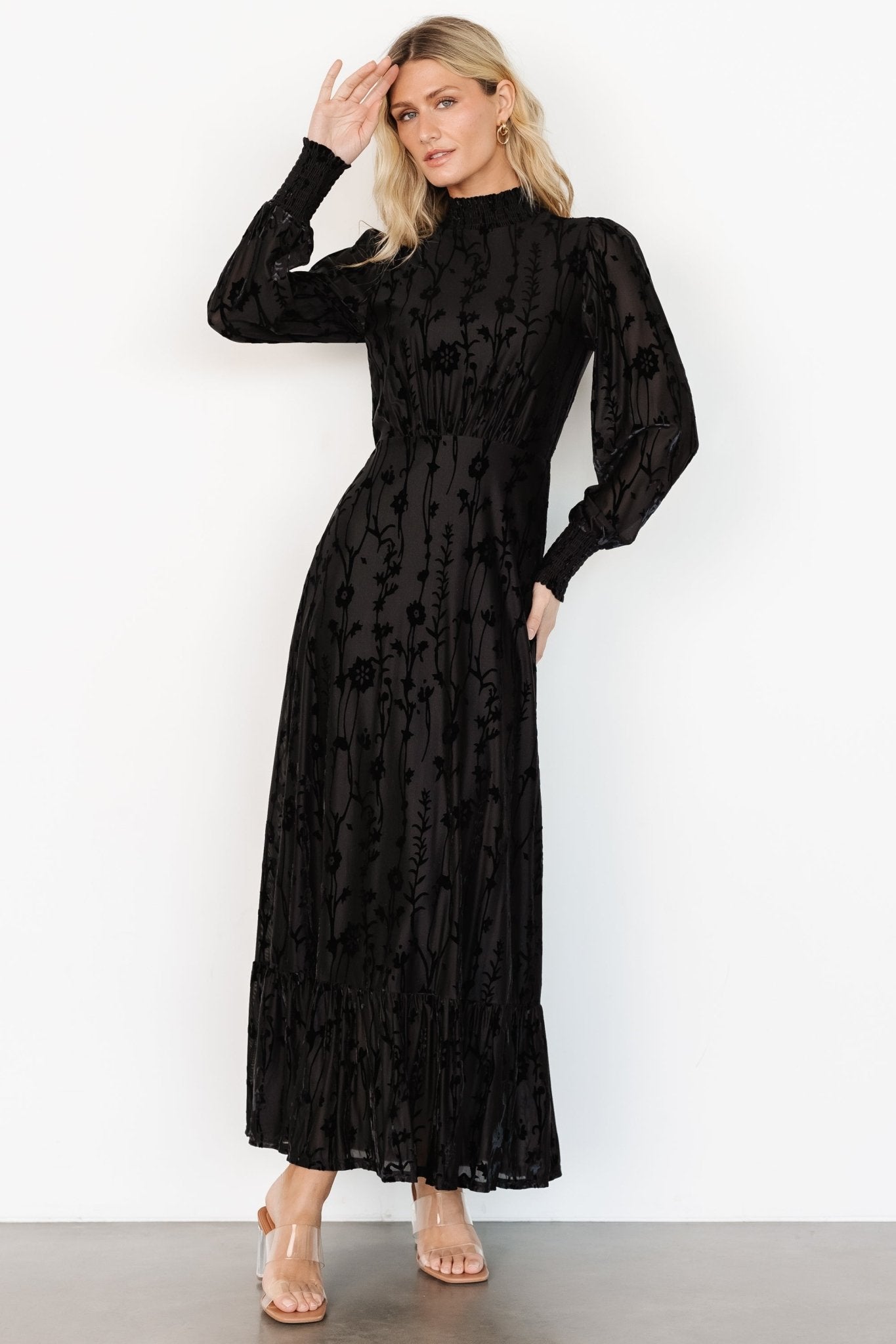 Penelope Velvet Maxi Dress | Black Free Shipping The Cheapest