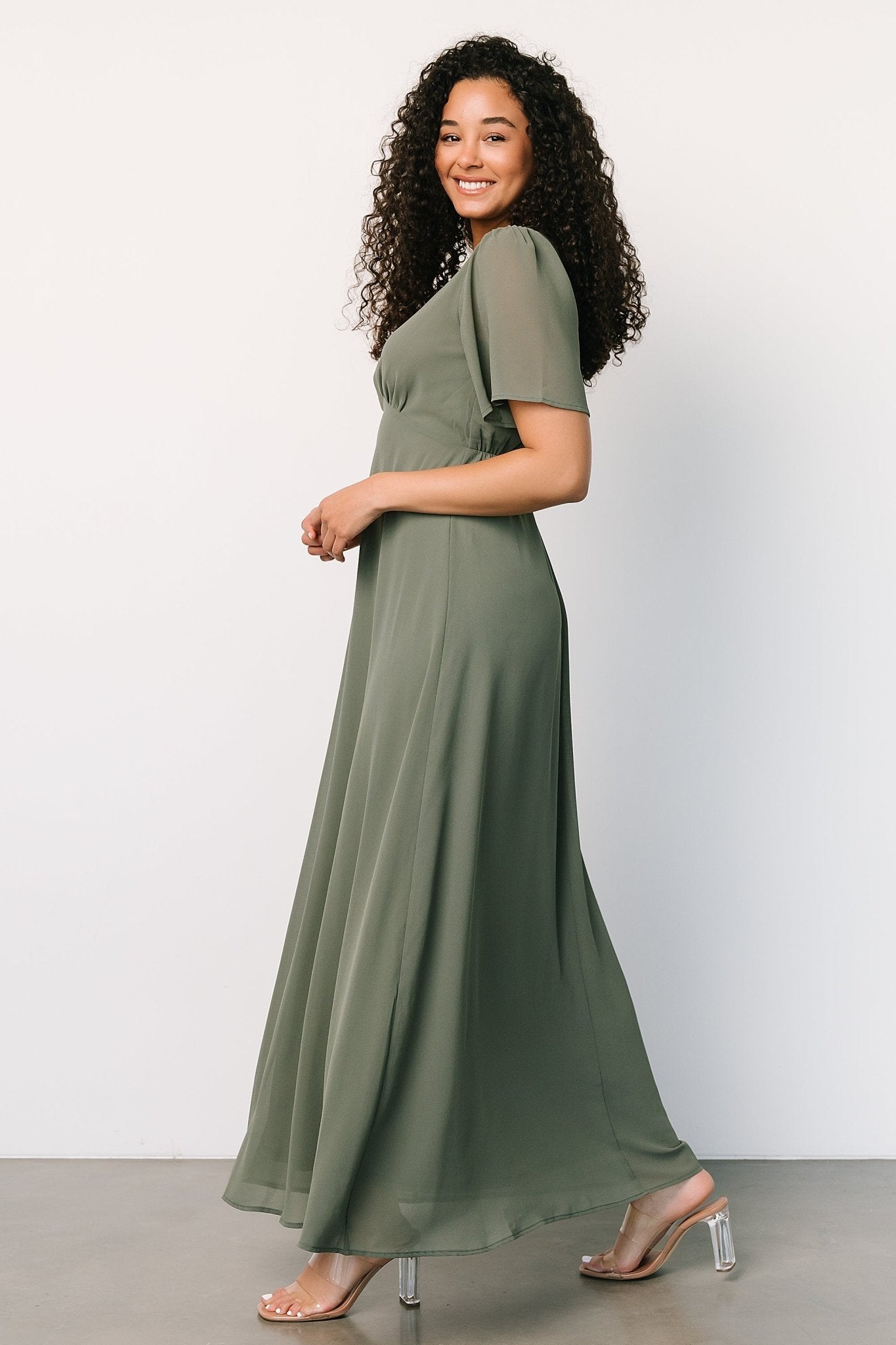 Esti Maxi Dress | Dark Sage Outlet Low Shipping Fee