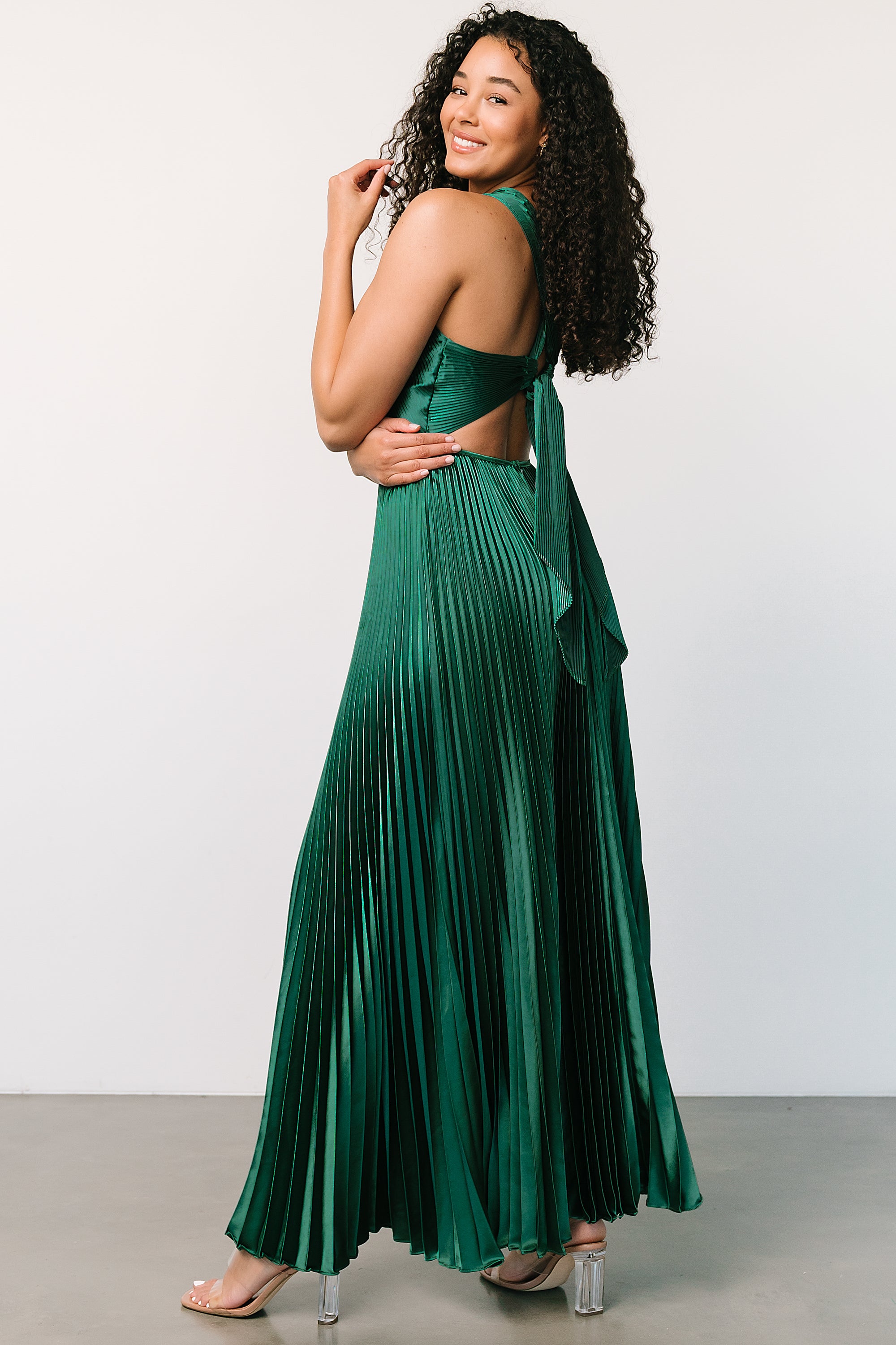 Sandra Pleated Maxi Dress | Emerald Best Wholesale Online