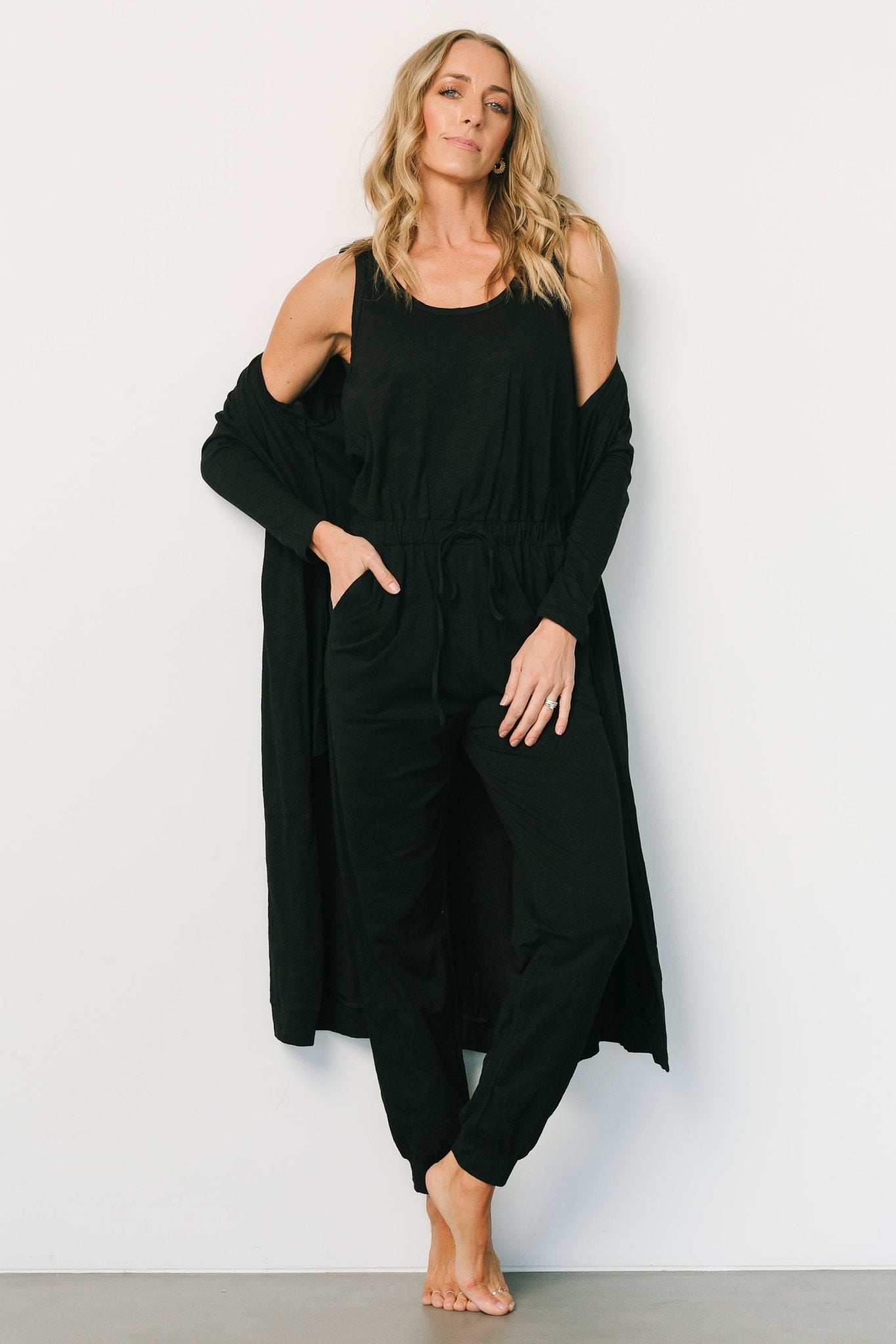 Janae Jumpsuit + Cardigan Set | Black Discount Outlet Store