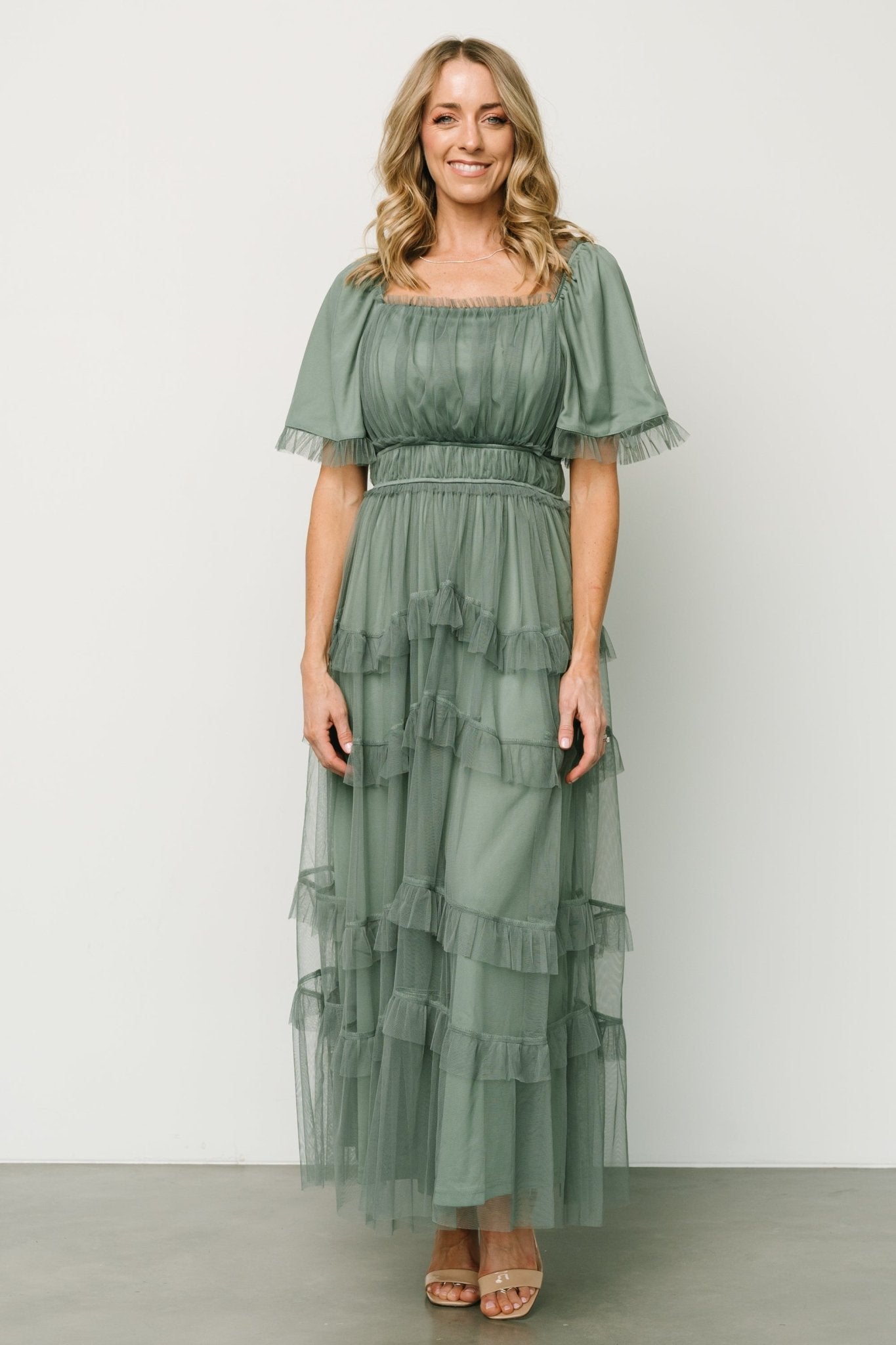 Magdalena Tulle Maxi Dress | Eucalyptus Big Sale Sale Online