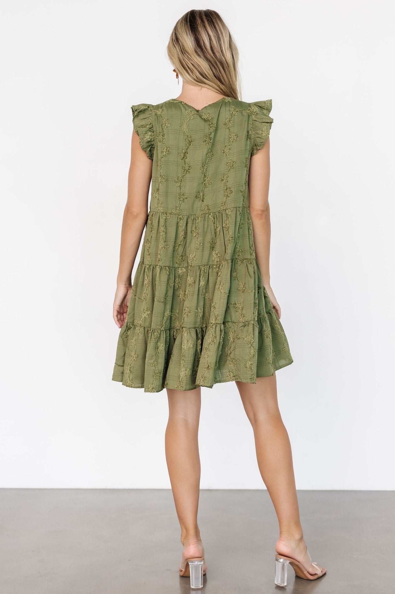 Kayla Button Up Short Dress | Olive Free Shipping Buy