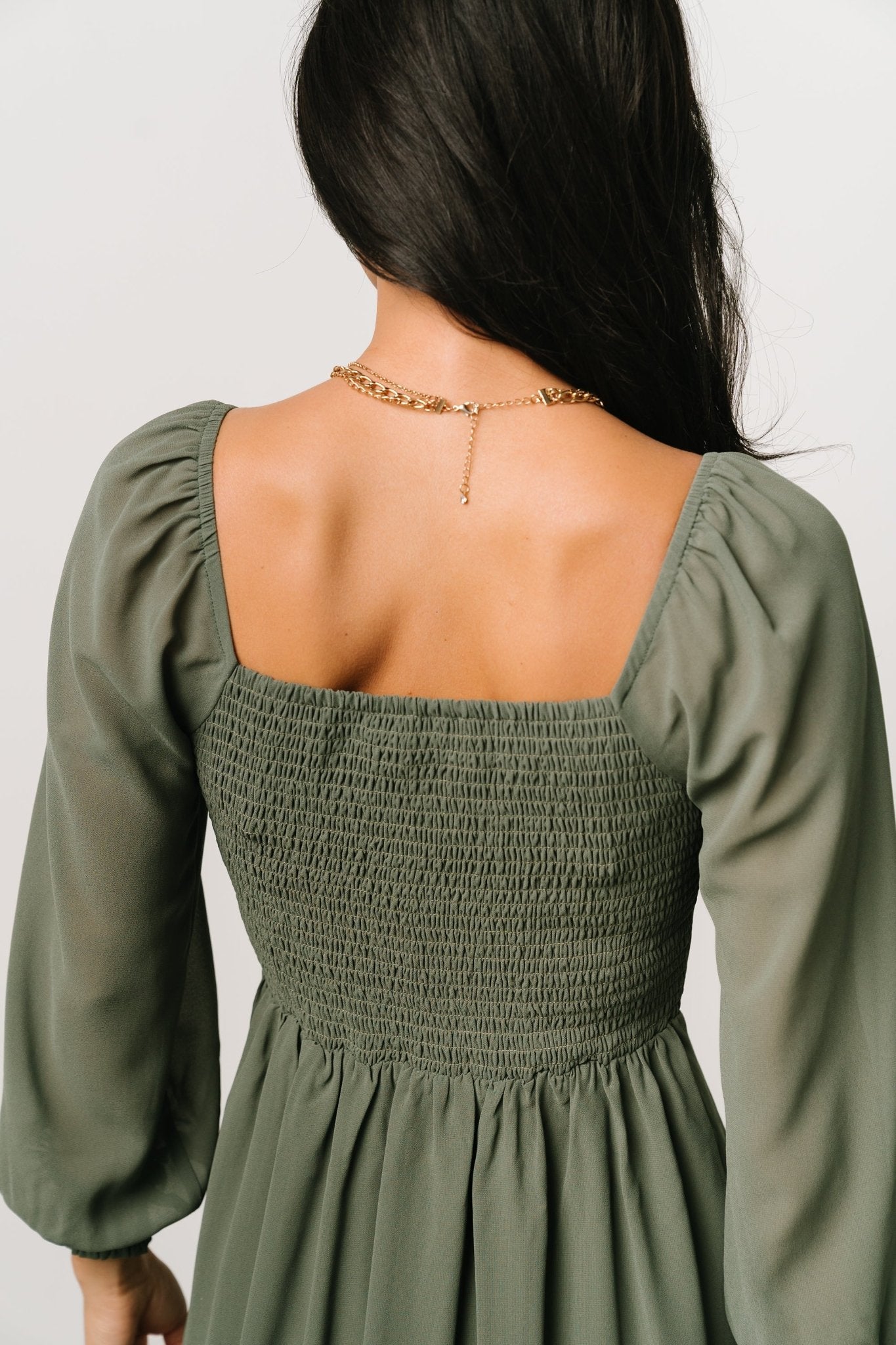 Elise Short Dress | Dark Sage Cheap Sale Lowest Pice