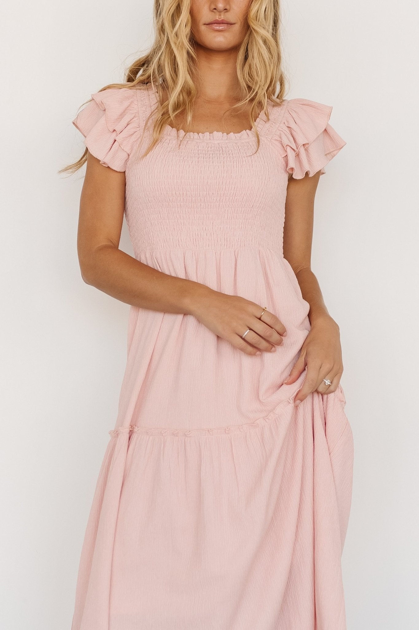 Jacie Smocked Midi Dress | Blush Outlet Cheap Pices