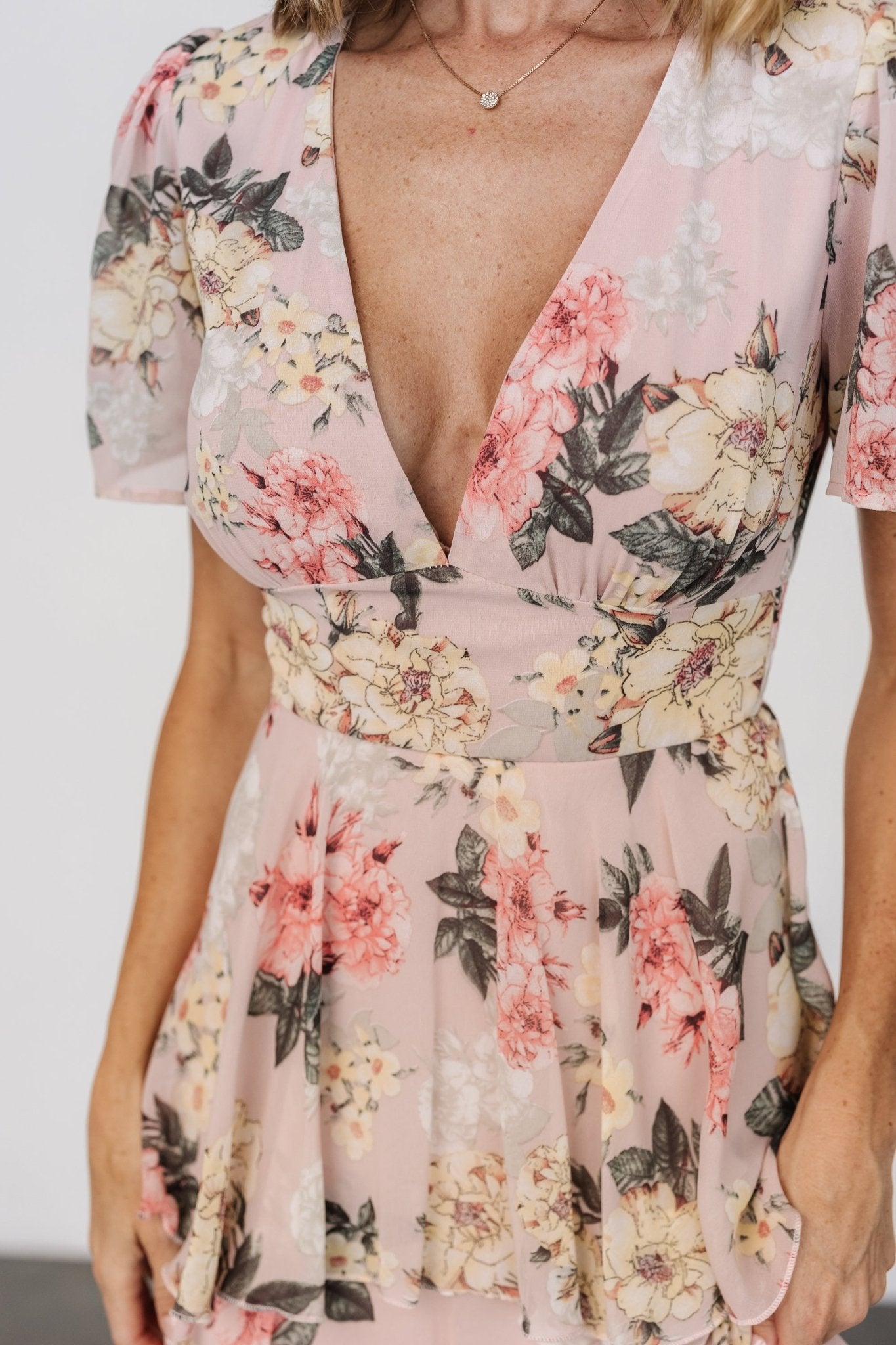 Montaigne Ruffle Maxi Dress | Pale Blush Floral Buy Cheap Pay With Paypal