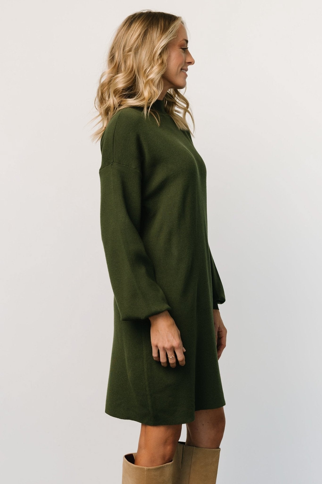 Jennings Sweater Dress | Deep Olive Free Shipping Classic