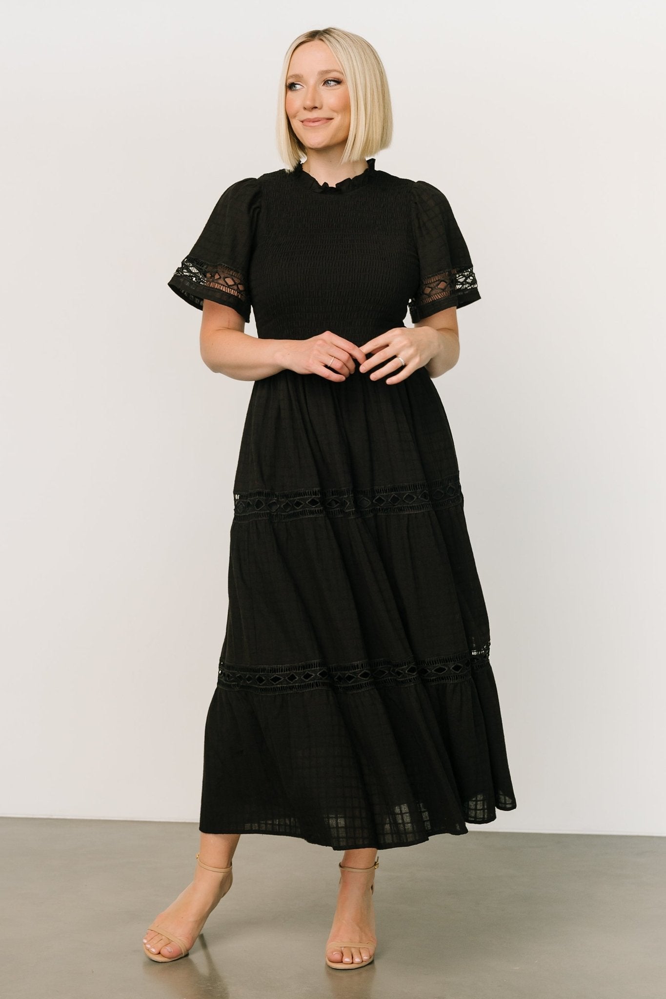 Loveland Geo Lace Maxi Dress | Black Cheap Sale Looking For