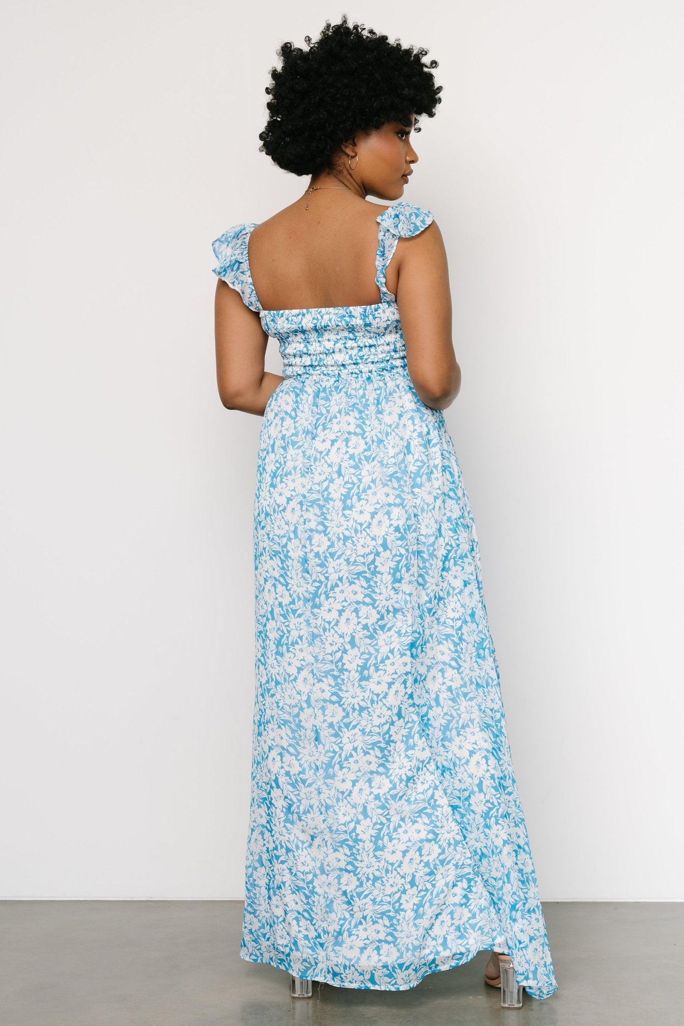 Evanthe Maxi Dress | Blue + White Floral Original Online