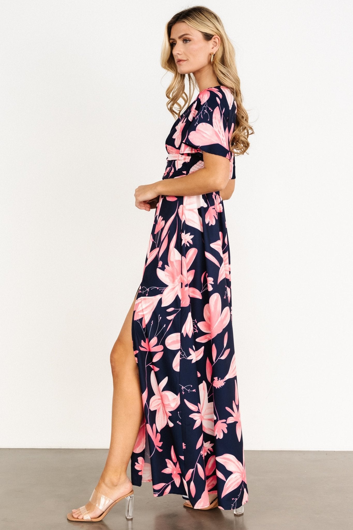 Dina Maxi Dress | Navy + Pink Floral Discount