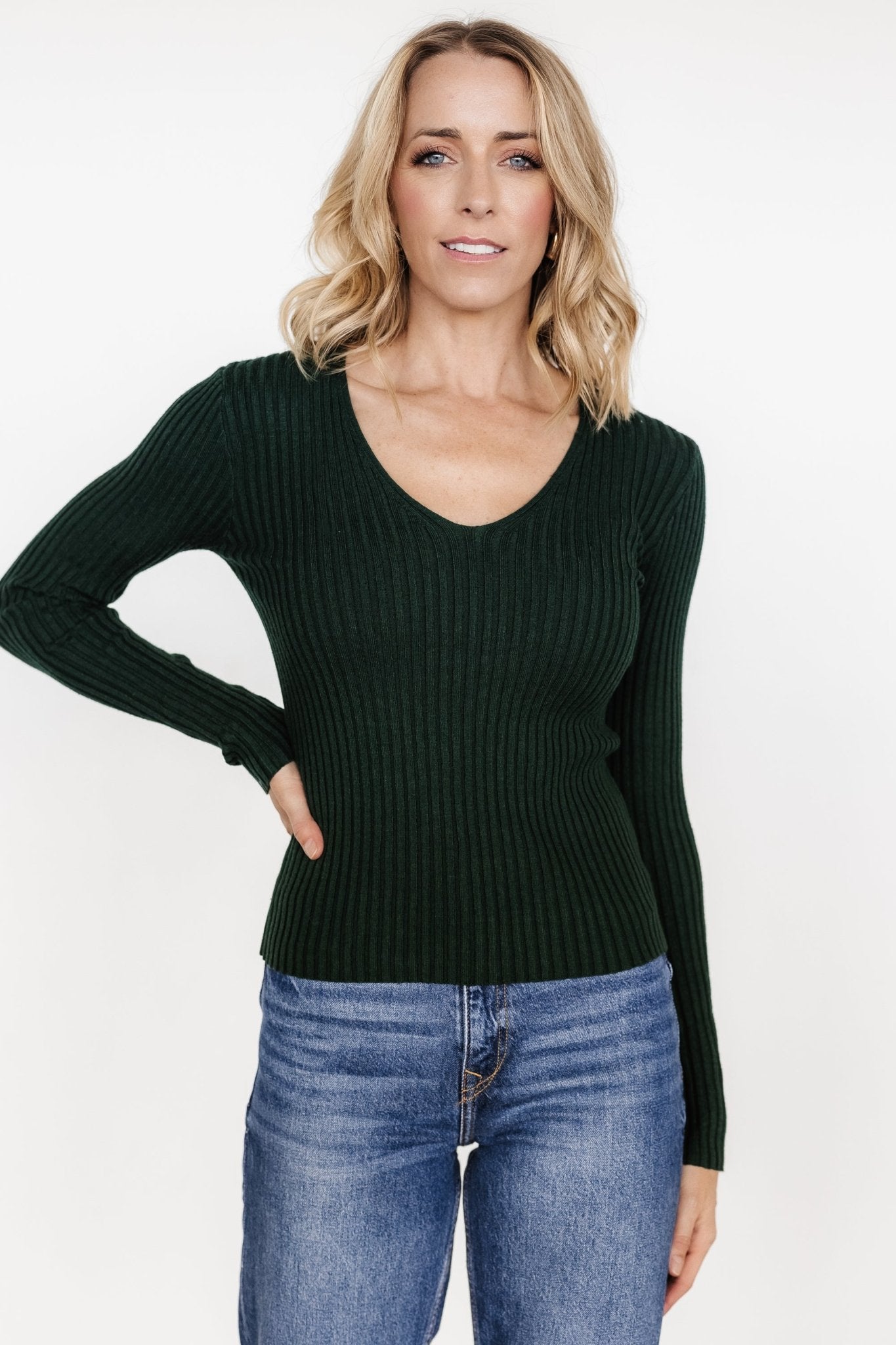 Adrian Ribbed Sweater Top | Green Best Wholesale Online