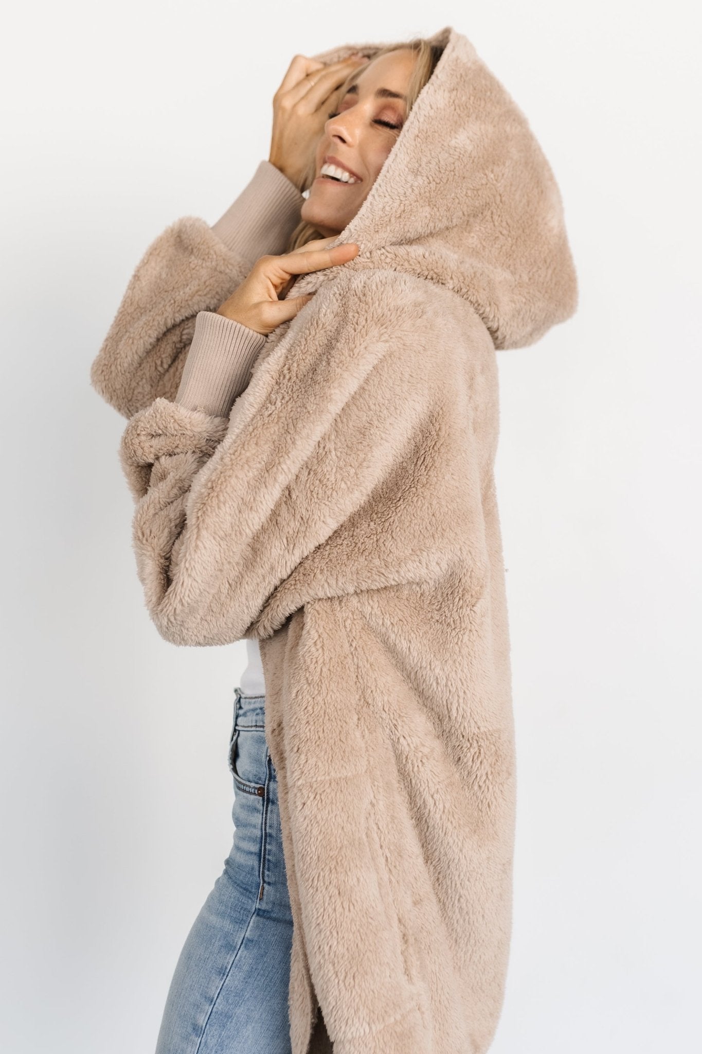 Melrose Teddy Jacket | Taupe Sale Deals