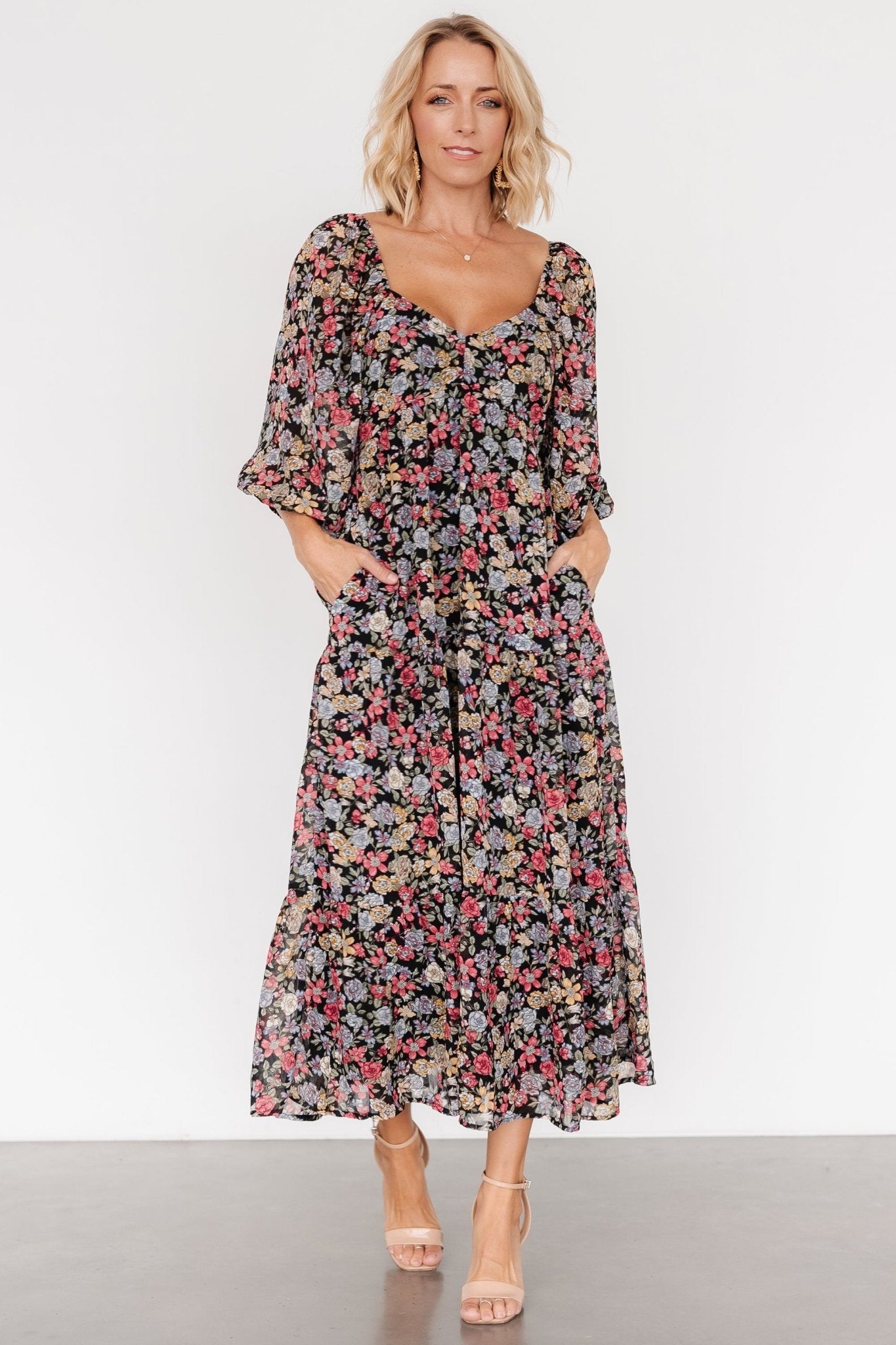 Nevaeh Bubble Sleeve Dress | Multi Floral Sale Pre Order