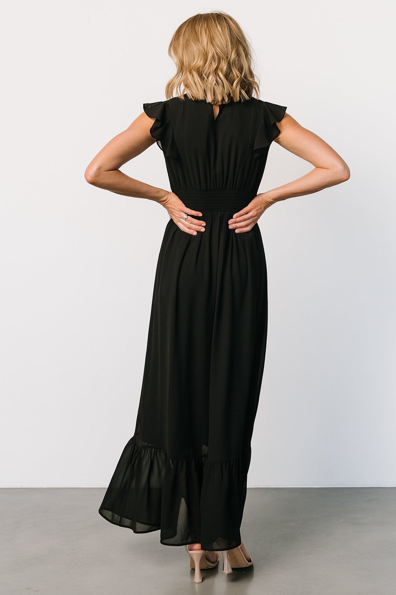 Kearny Ruffle Maxi Dress | Black Cheap Pice Low Shipping Fee